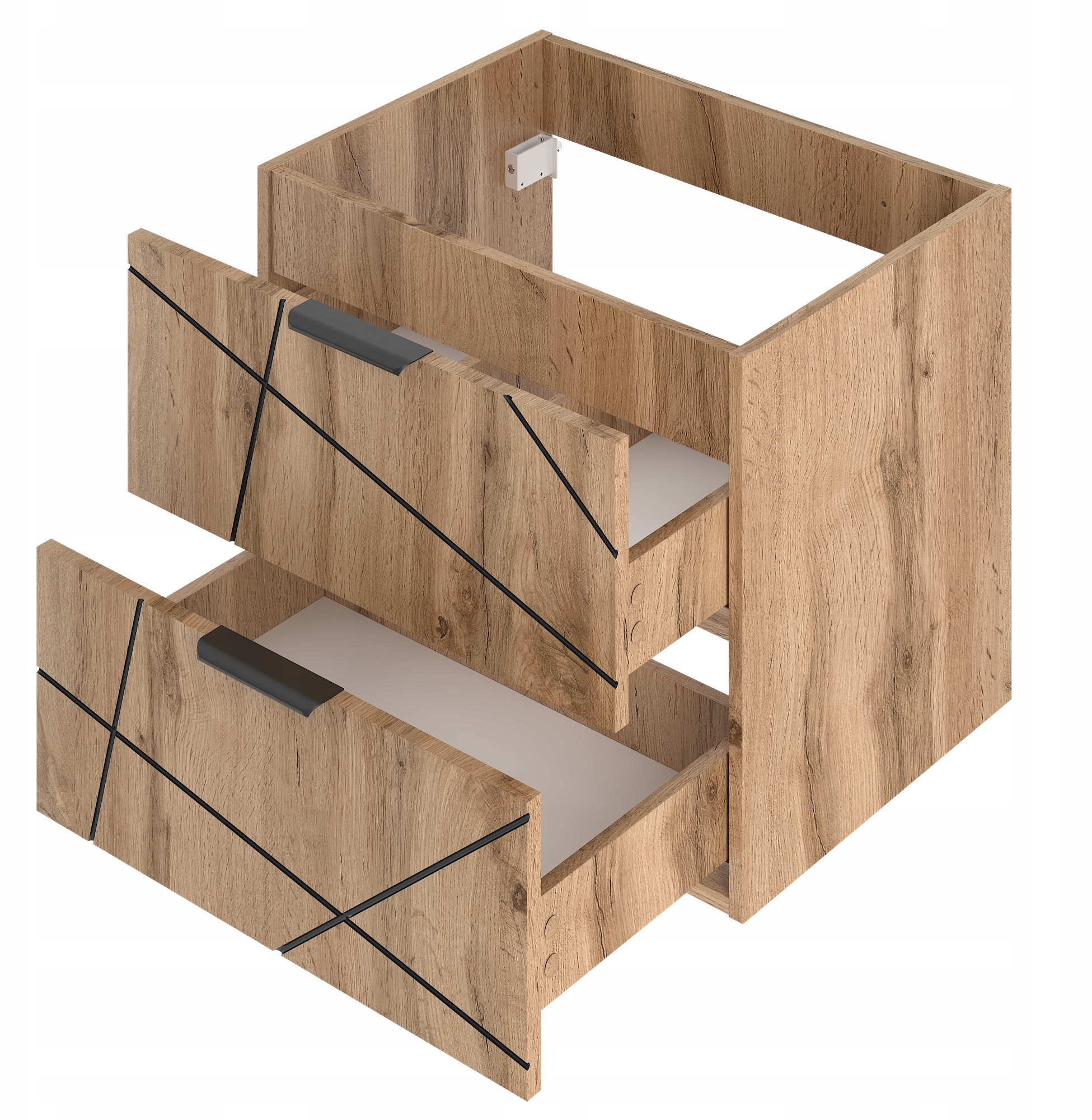 Szafka łazienkowa z umywalką i blatem 60 cm WOOD-02 – Elegancja i funkcjonalność w Twojej łazience
