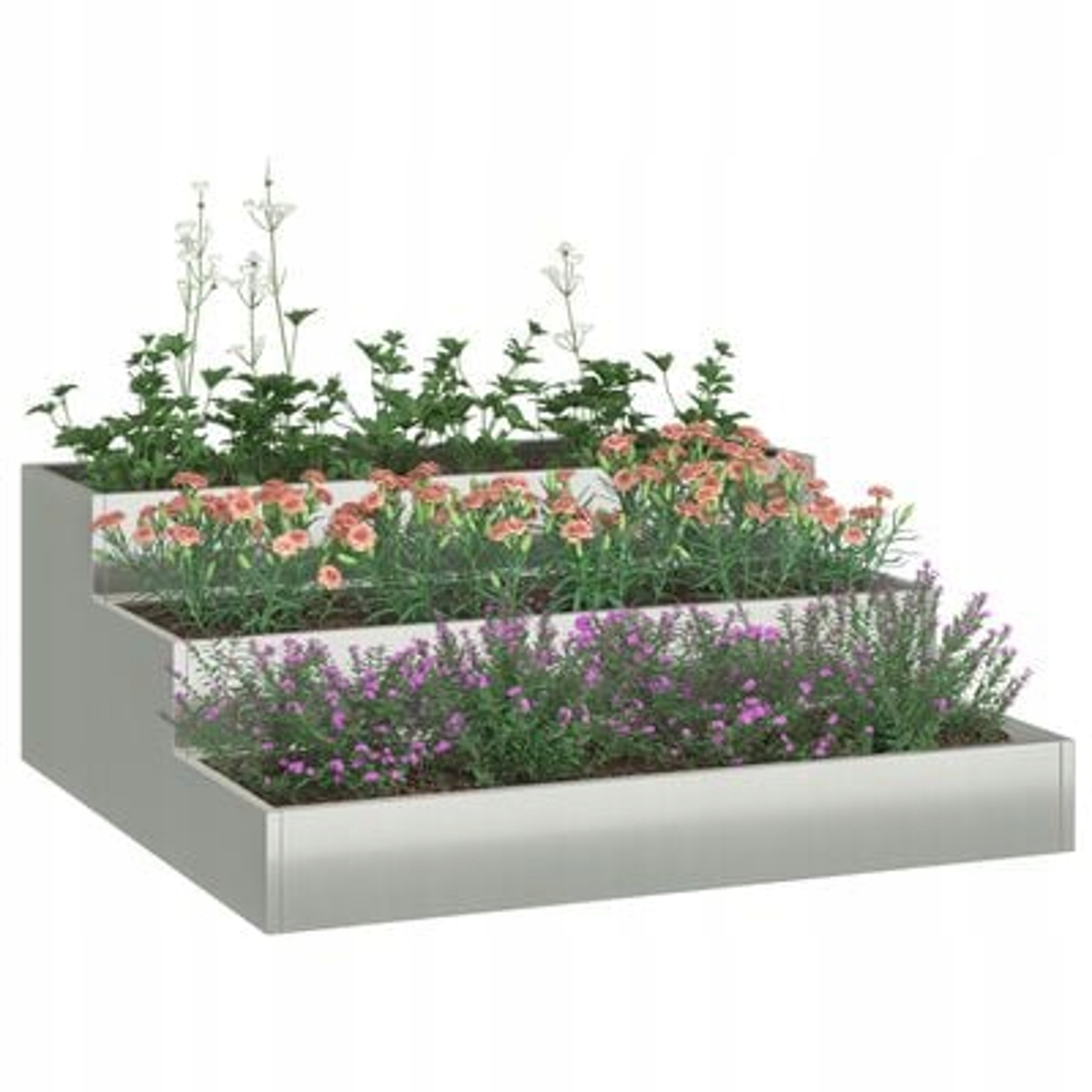 Donica Ogrodowa Szara Stal Ocynkowana 90 x 90 x 35 cm – Elegancja w Twoim Ogrodzie