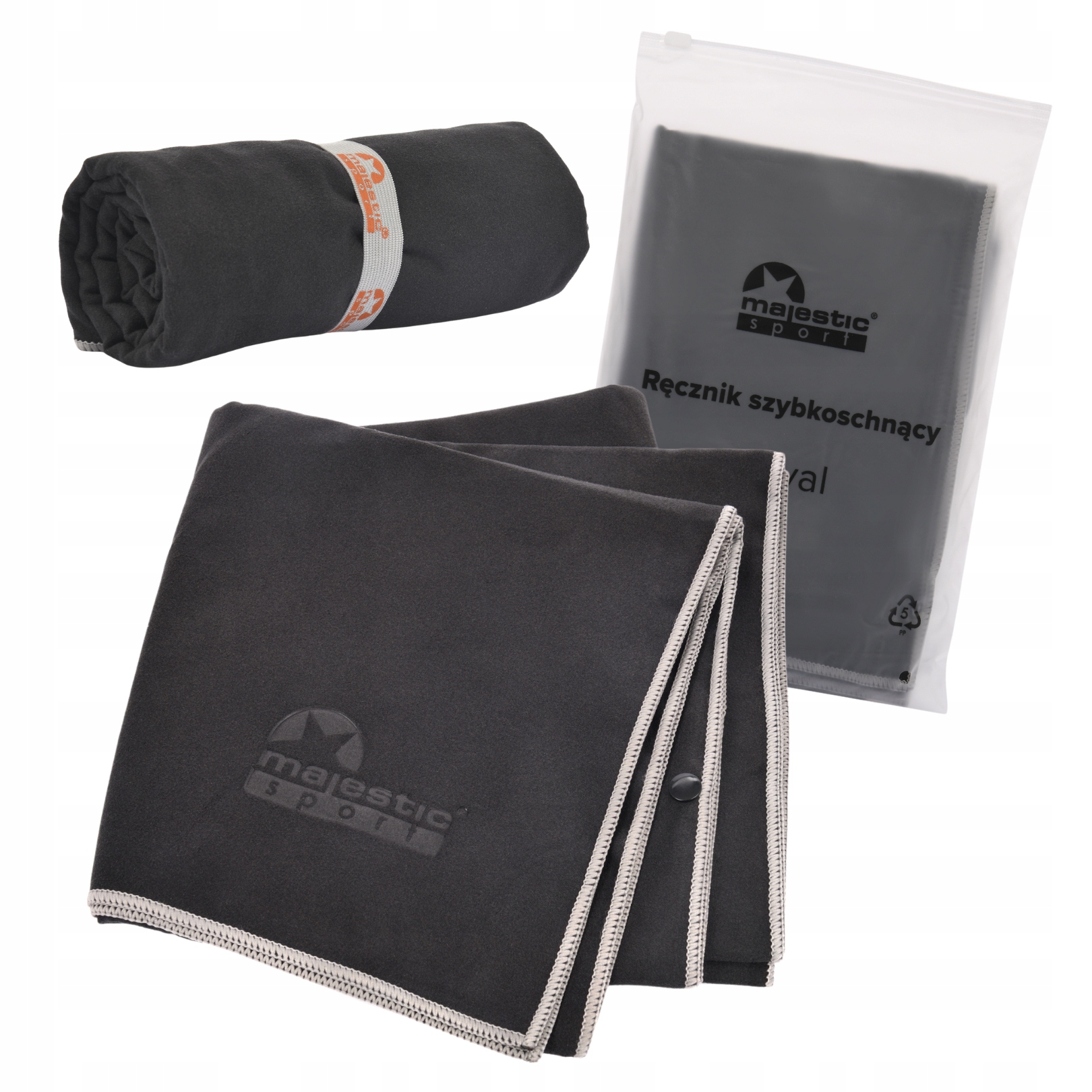 Ręcznik szybkoschnący Majestic Sport Taval 80x160 cm czarny – Twój niezawodny towarzysz na plaży i basenie
