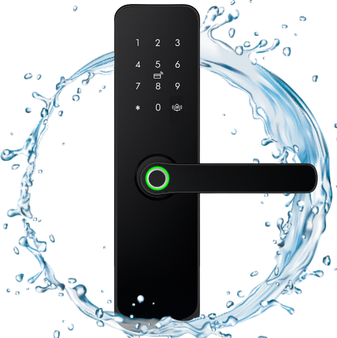 Zamek elektroniczny klamka do drzwi czarna na kod szyfr i odcisk palca Tuya – rozwiązanie dla Twojego domu