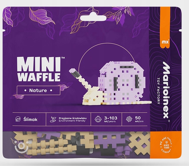 Klocki Mini Waffle Nature - Ślimak 50 elementów – Kreatywna zabawa dla najmłodszych