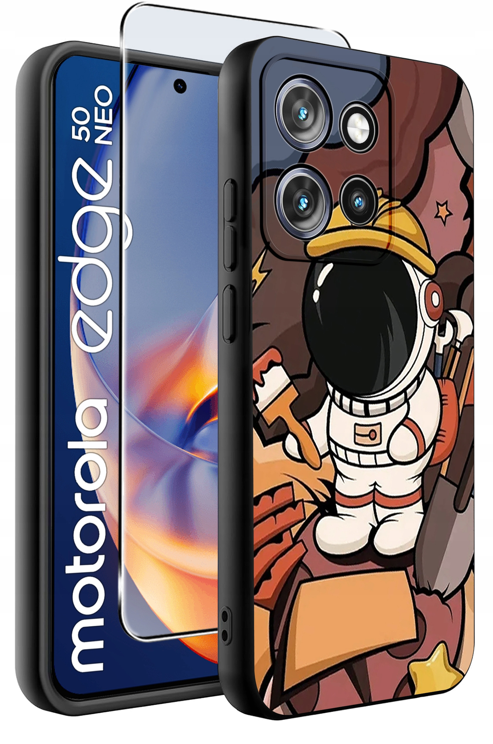 Etui do Motorola Moto EDGE 50 Neo wzory | Silikonowe Matt Case + Szkło Hartowane 9H