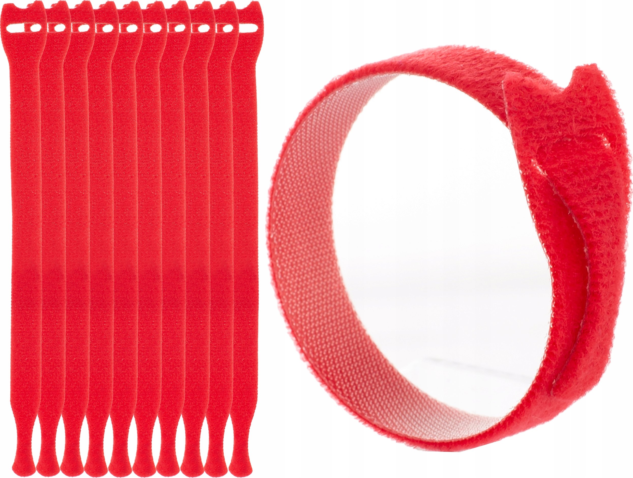 Organizer Wojtap Opaski rzepowe do kabli 20x200 mm 10 szt czerwony – Idealne rozwiązanie do porządkowania kabli