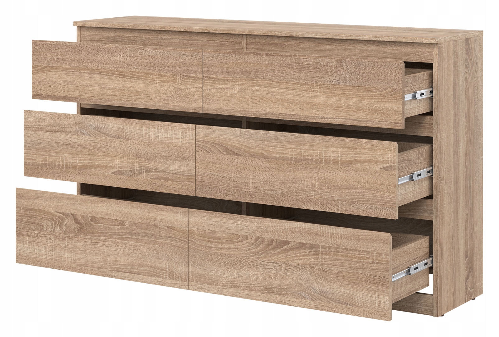 Praktyczne wnętrze z sześcioma szufladami