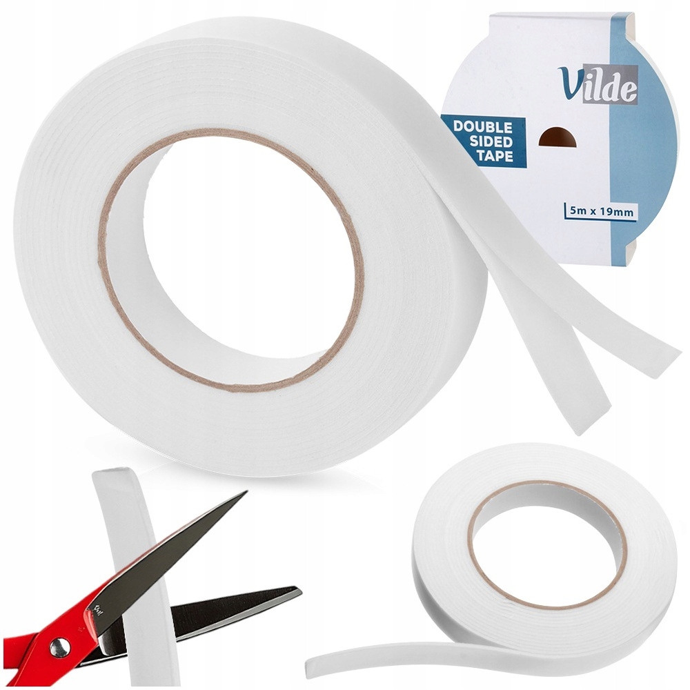 Taśma samoprzylepna dwustronna 19 mm x 5 m – Niezawodne mocowanie w Twoim biurze
