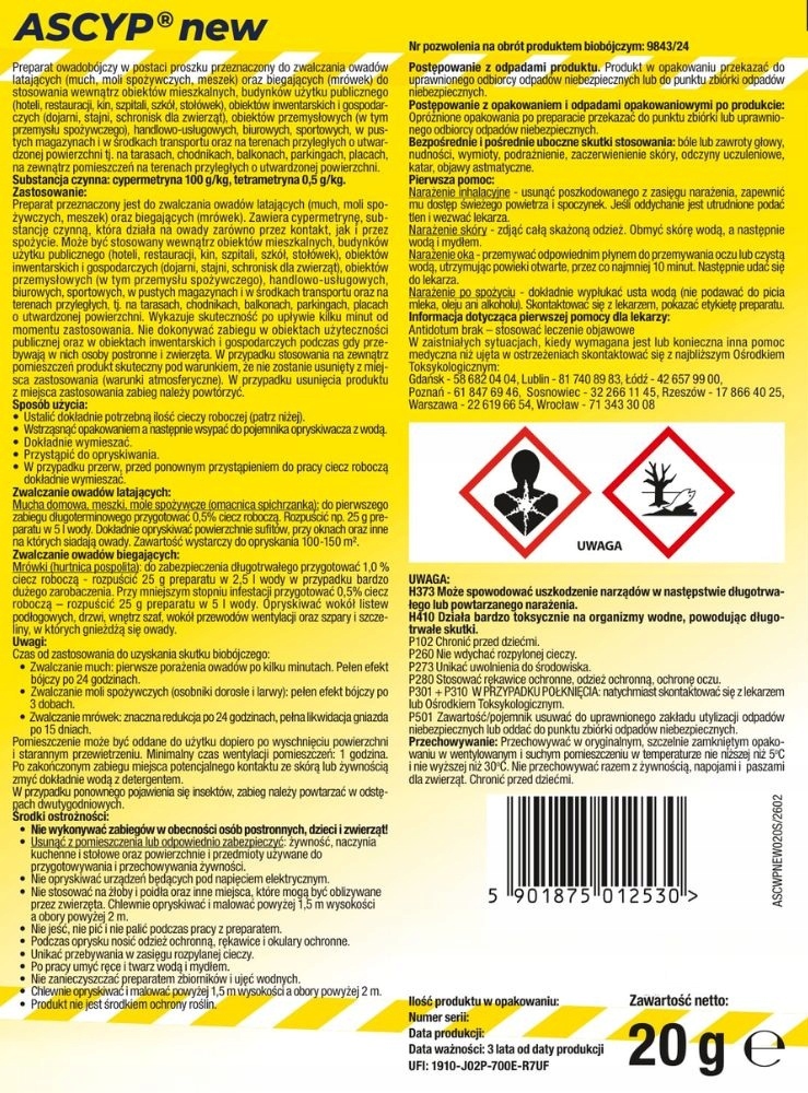 Instrukcja użycia preparatu Ascyp 10 WP+*
