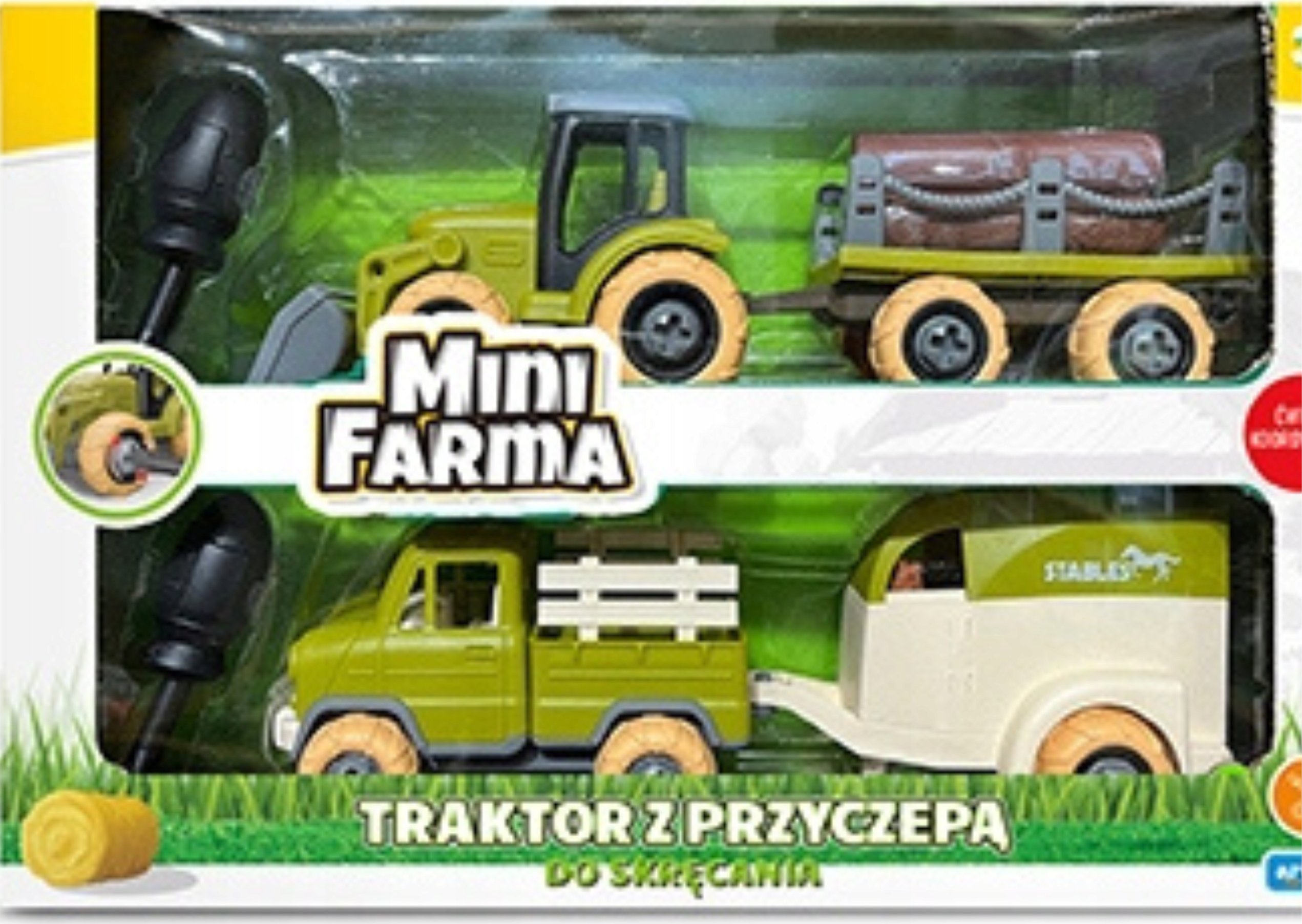 Mini farma traktor z przyczepą do skręcania – Odkryj radość z zabawy w rolnictwo