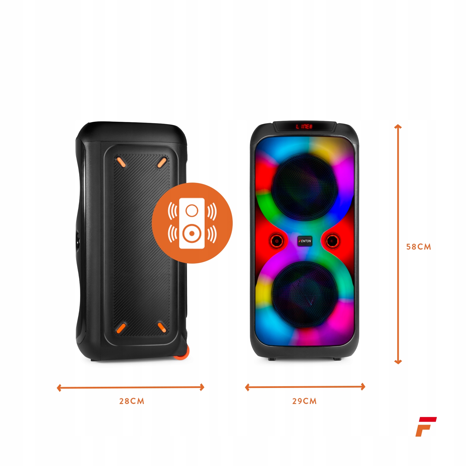 Głośnik imprezowy BoomBox540 z diodą LED Fenton – Twoja impreza w rytmie muzyki
