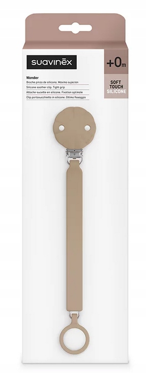 SUAVINEX - 402544-SILIKONOWA ZAWIESZKA DO SMOCZKA/CORK/WONDER – Stylowy klips dla Twojego malucha