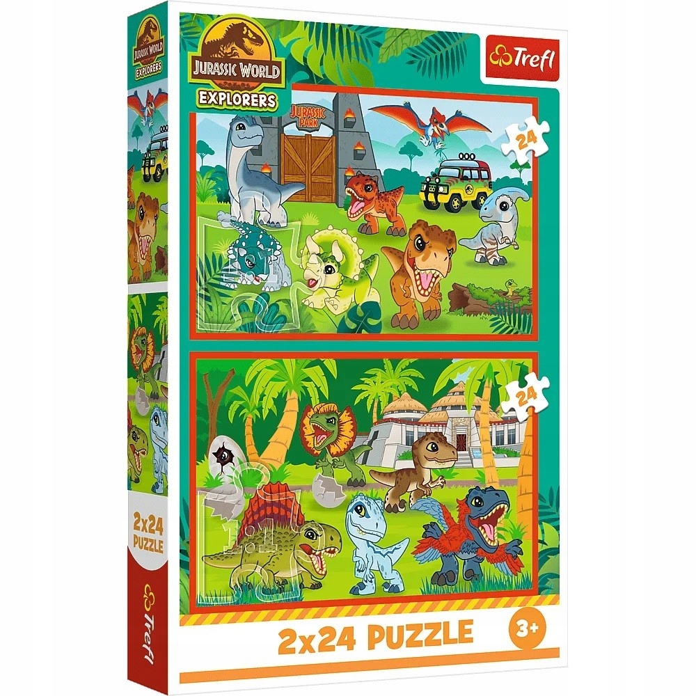Puzzle 2x24 Małe dinozaury – Wciągająca zabawa dla najmłodszych