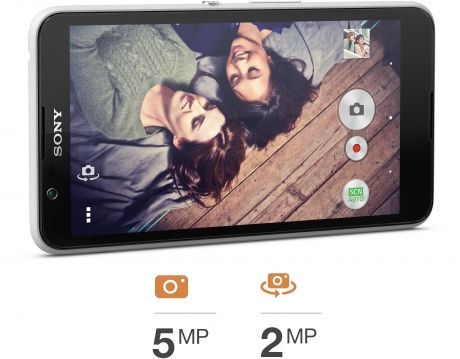 Aparat telefonu Xperia E4 o rozdzielczości 5 MP