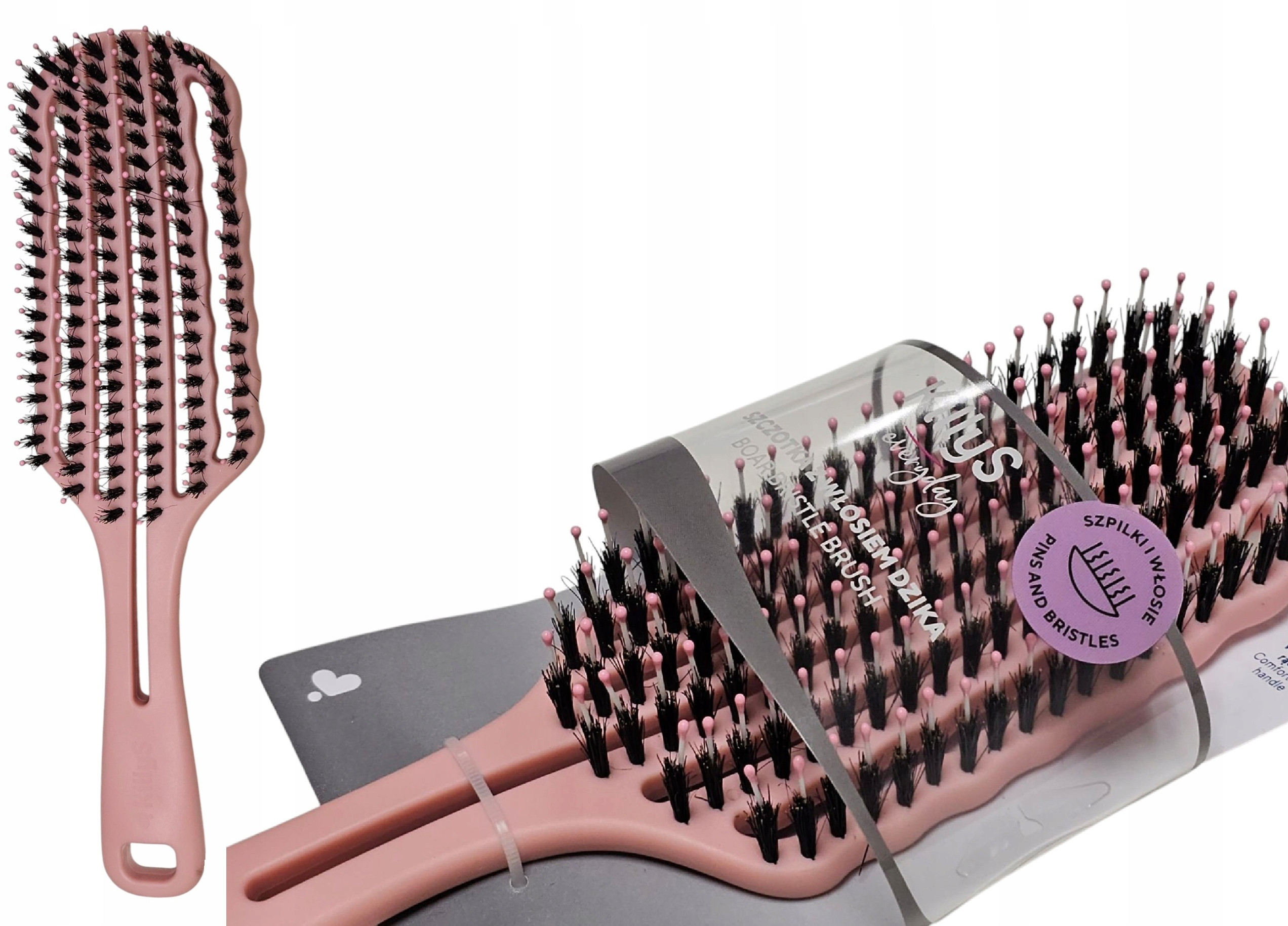 KILLYS Szczotka do Włosów z Włosiem Dzika Różowa – Idealna do Pielęgnacji i Stylizacji