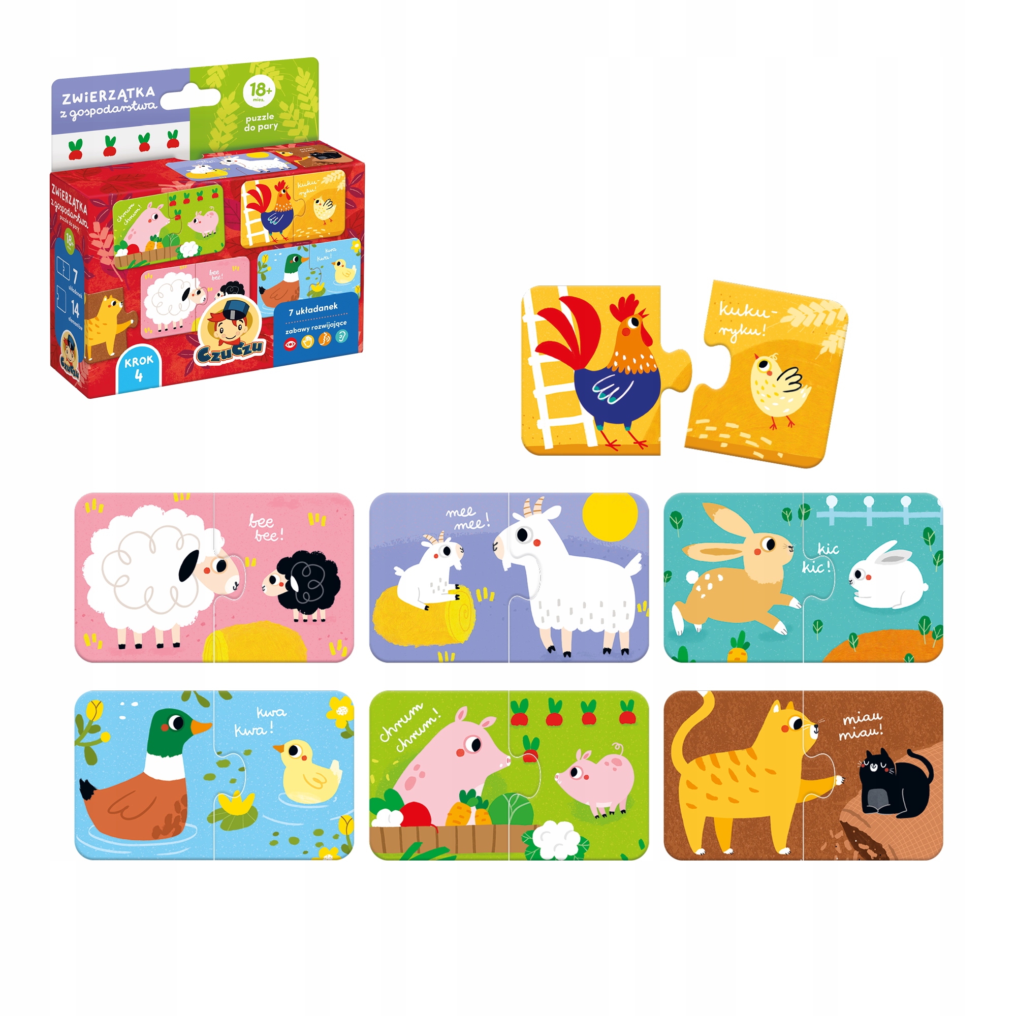 Zestaw 7 kolorowych układanek dla dzieci