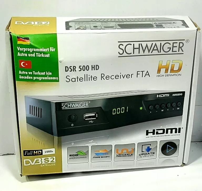 Wymiary i parametry techniczne tunera Schwaiger DSR500HD