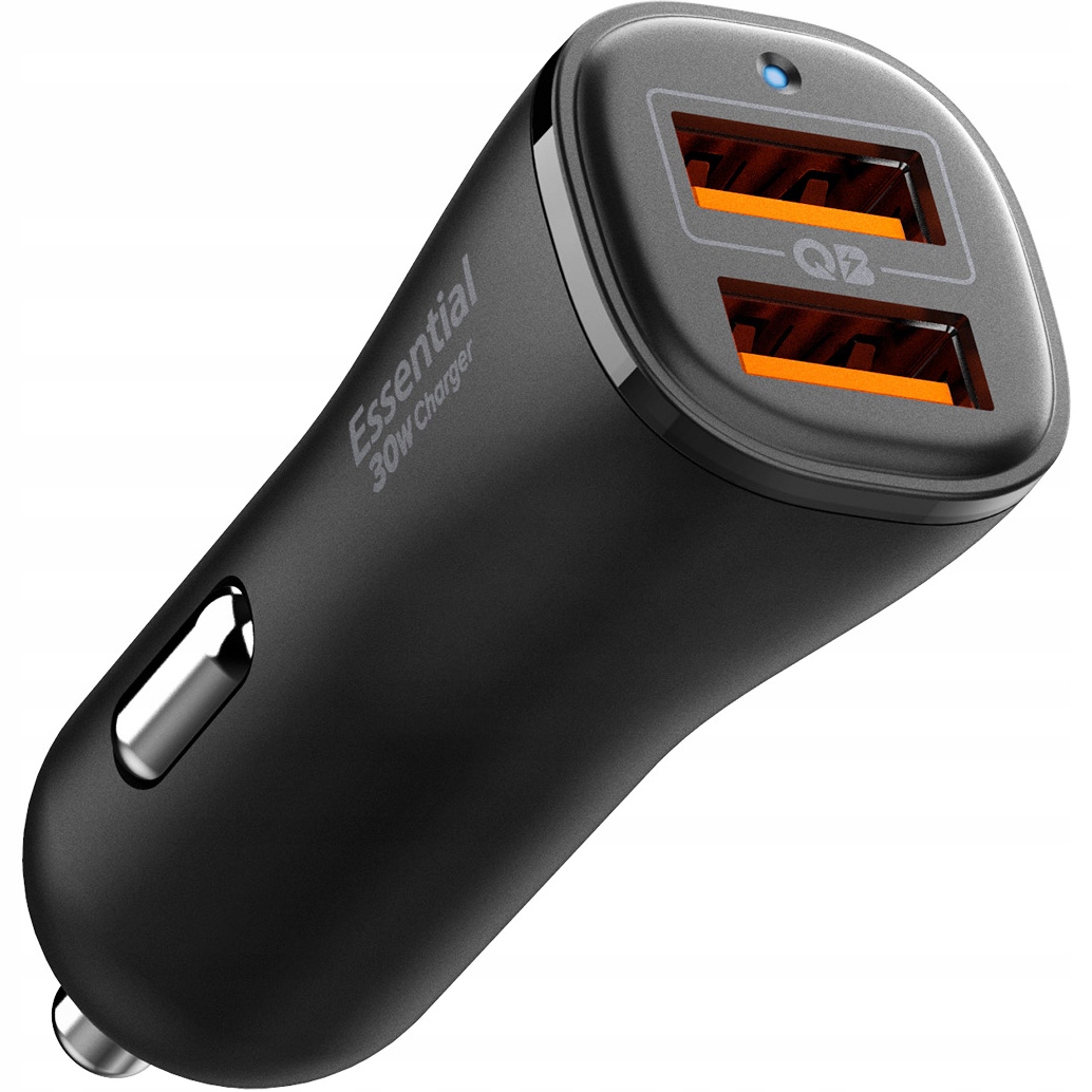 SPIGEN ESSENTIAL EV302 2-PORT CAR CHARGER 30W BLACK – Niezawodne ładowanie w Twoim samochodzie