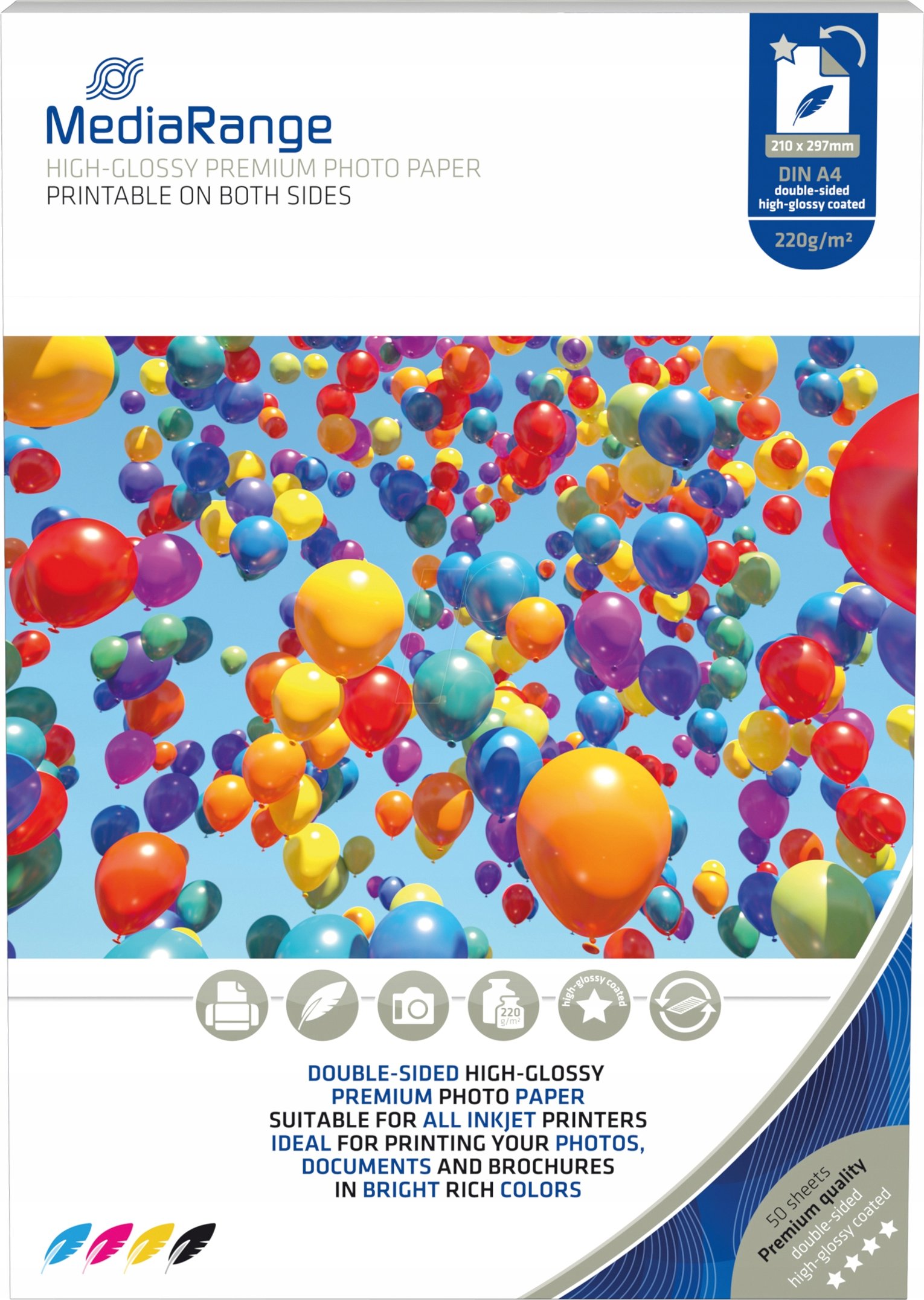 MediaRange Fotopapier Hochglänzend 210x297mm 220g - Idealny do Twoich zdjęć