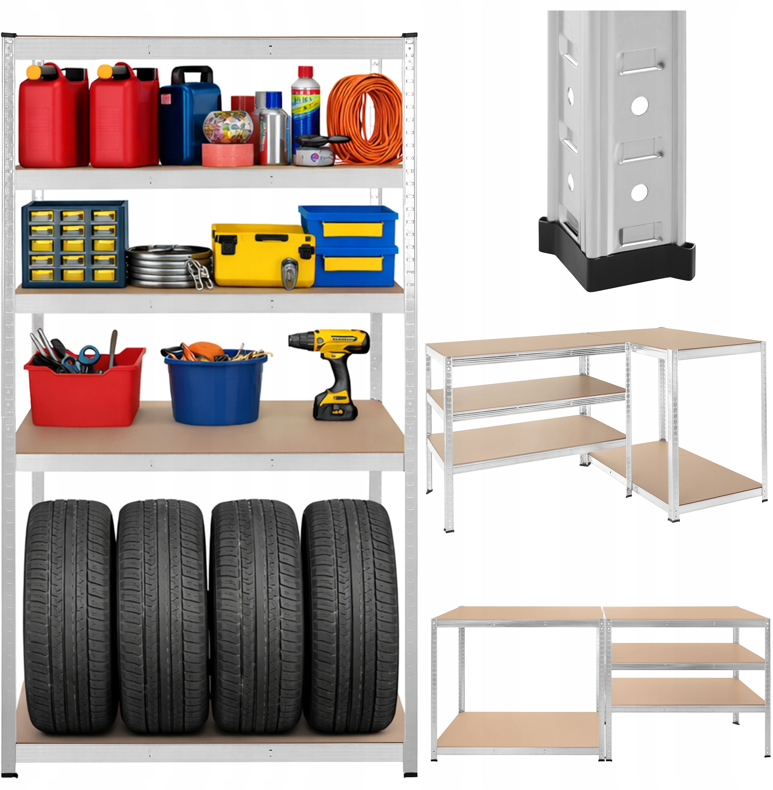 Regał magazynowy Bigstren - 180x100x60 cm - idealne rozwiązanie do przechowywania