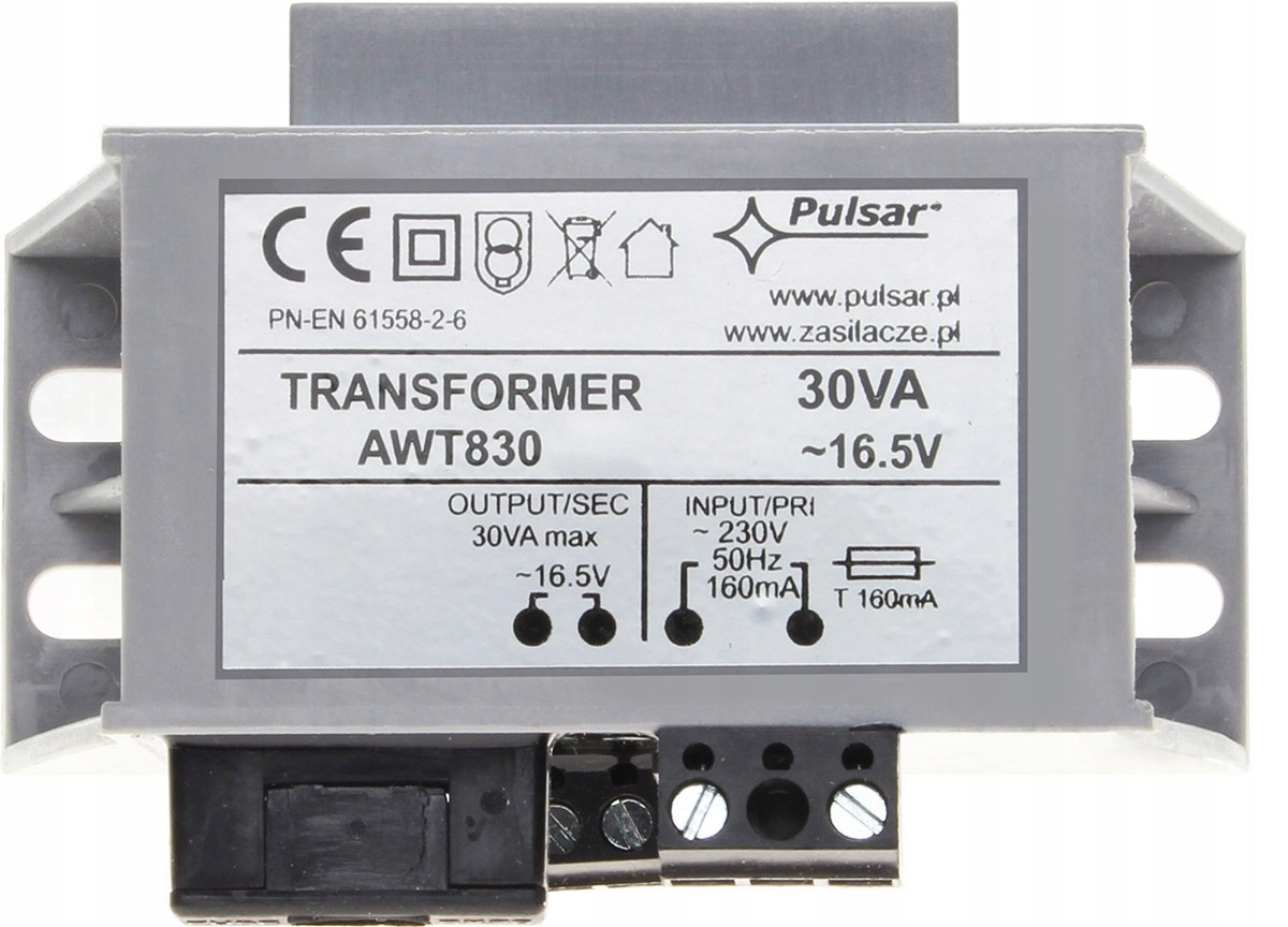 Wydajność 30VA i napięcie 16,5V AC