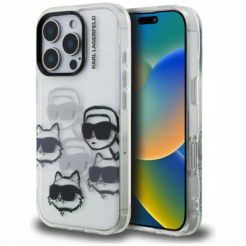 Etui Karl Lagerfeld IML Multi K&C Head Pattern do iPhone 16 Pro Max – Elegancja i ochrona w jednym