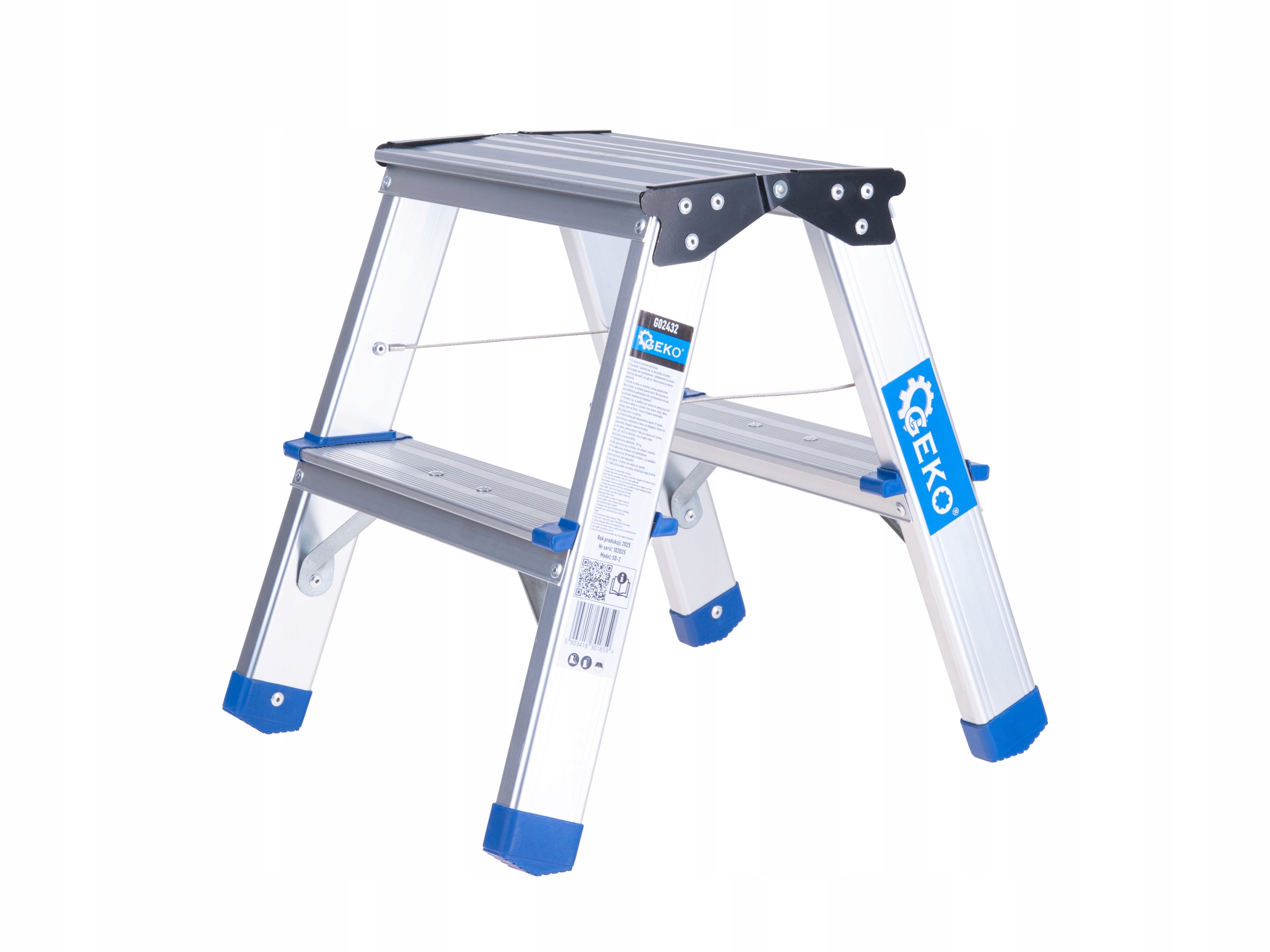 Drabina aluminiowa 2-stopniowa dwustronna 150 kg – idealne wsparcie w pracach domowych
