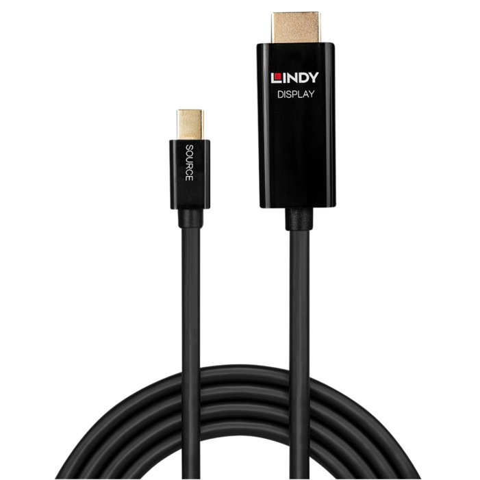 Aktywny kabel Mini DisplayPort - HDMI 0.5m czarny (40910) – Wysoka jakość konwersji sygnału