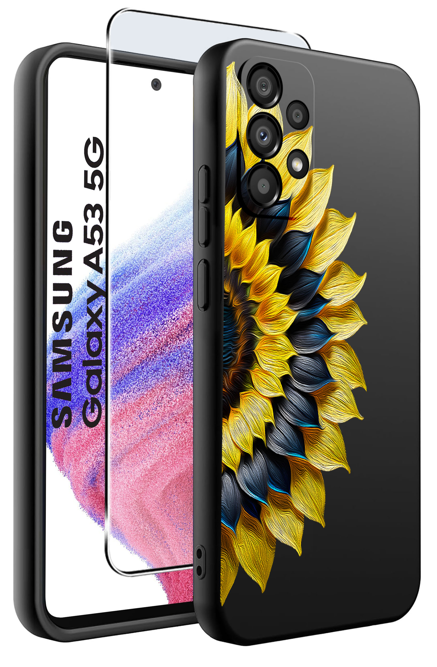 ETUI do Samsung Galaxy A53 5G WZORY | SILIKONOWE MATT CASE + SZKŁO HARTOWANE 9H