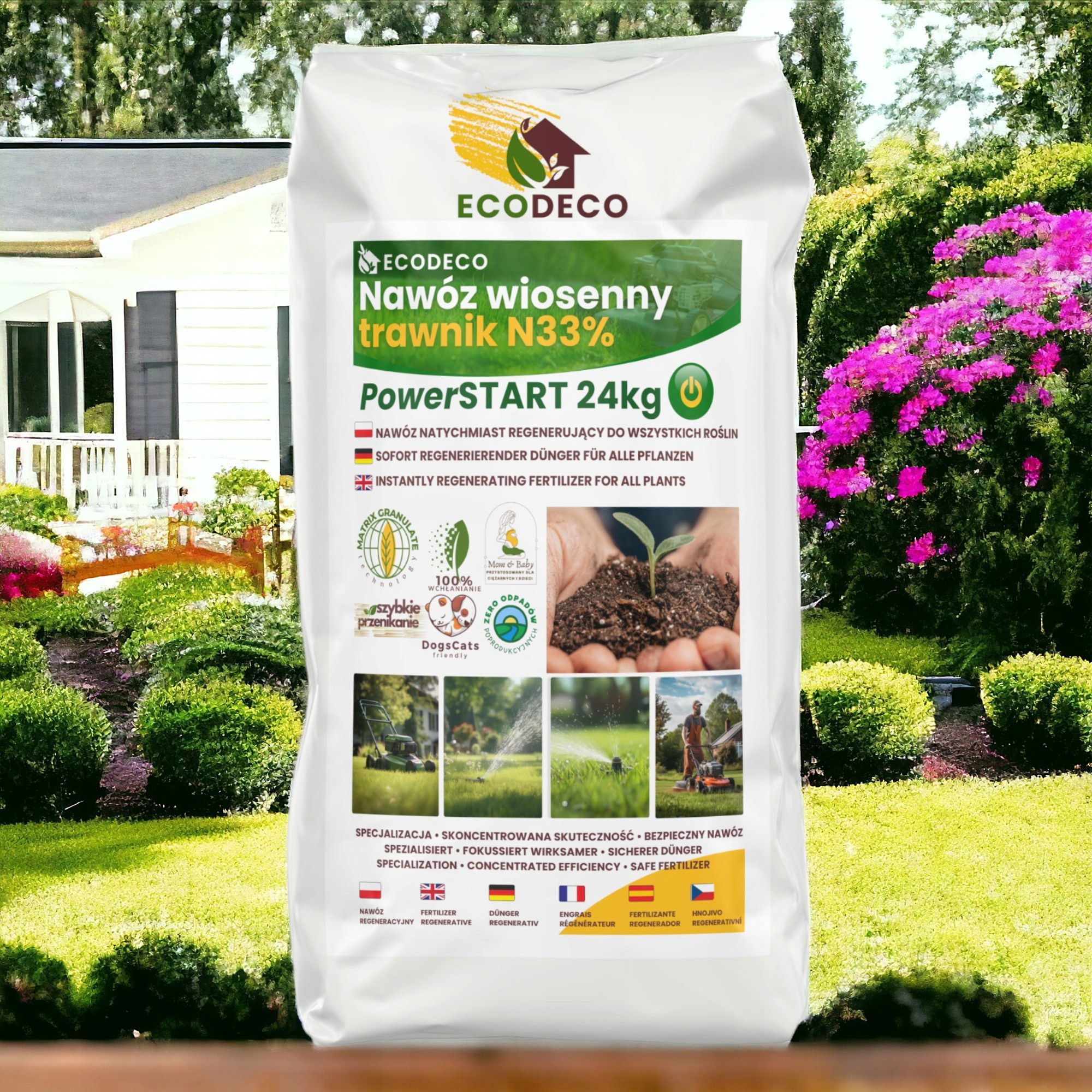 Nawóz Azotowy Power Start Wiosenny Szybko Regenerujący Granulat 24 kg Eco – Idealne rozwiązanie dla Twojego trawnika