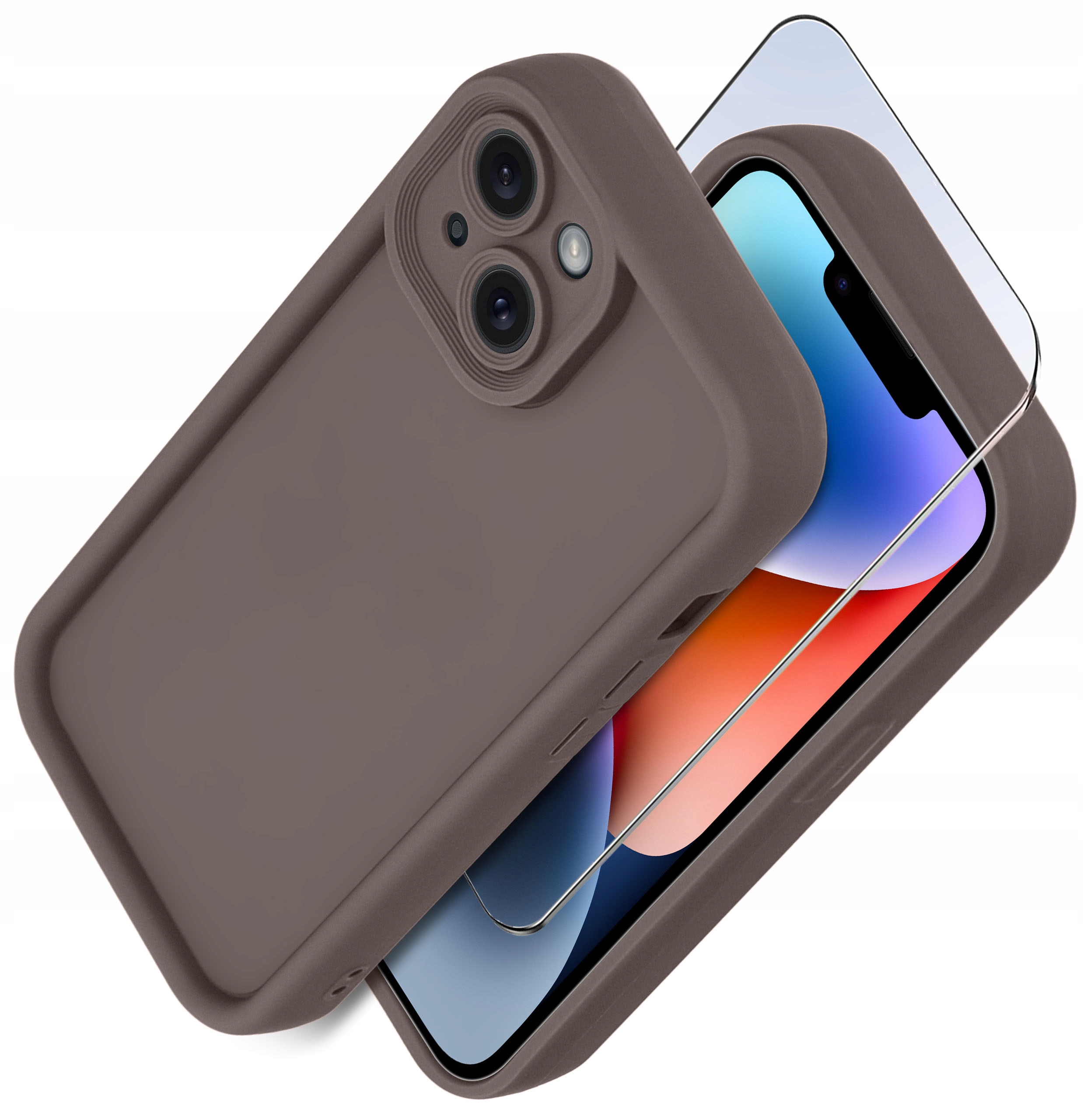 Etui do iPhone 13 | 14 silikonowe MATOWE + Szkło ochronne na ekran 9H – Ochrona i styl w jednym