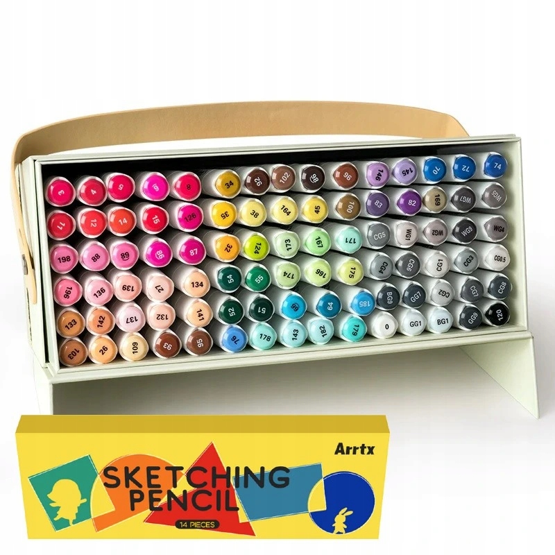 Dwustronne markery-flamastry 90 kolorów – Idealne do biura i kreatywnych projektów