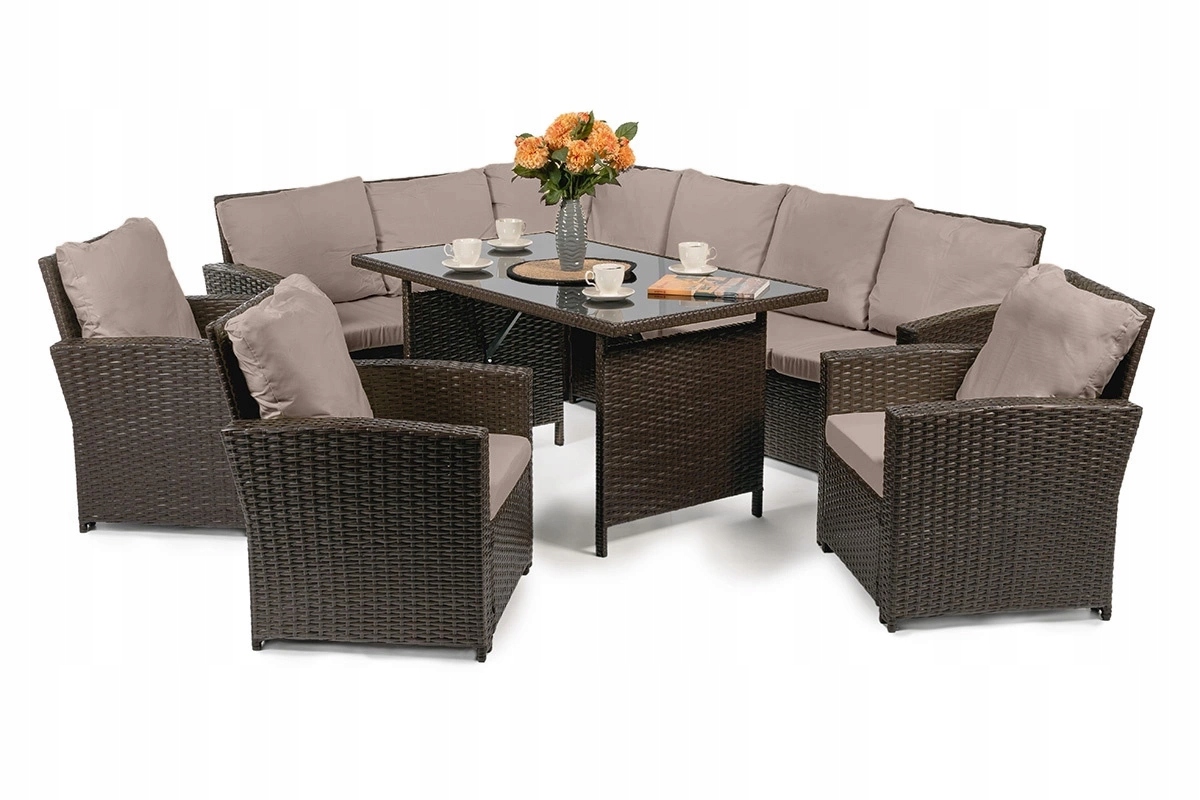 Zestaw mebli ogrodowych dla 10 osób KANZA – Komfort i styl w Twoim ogrodzie