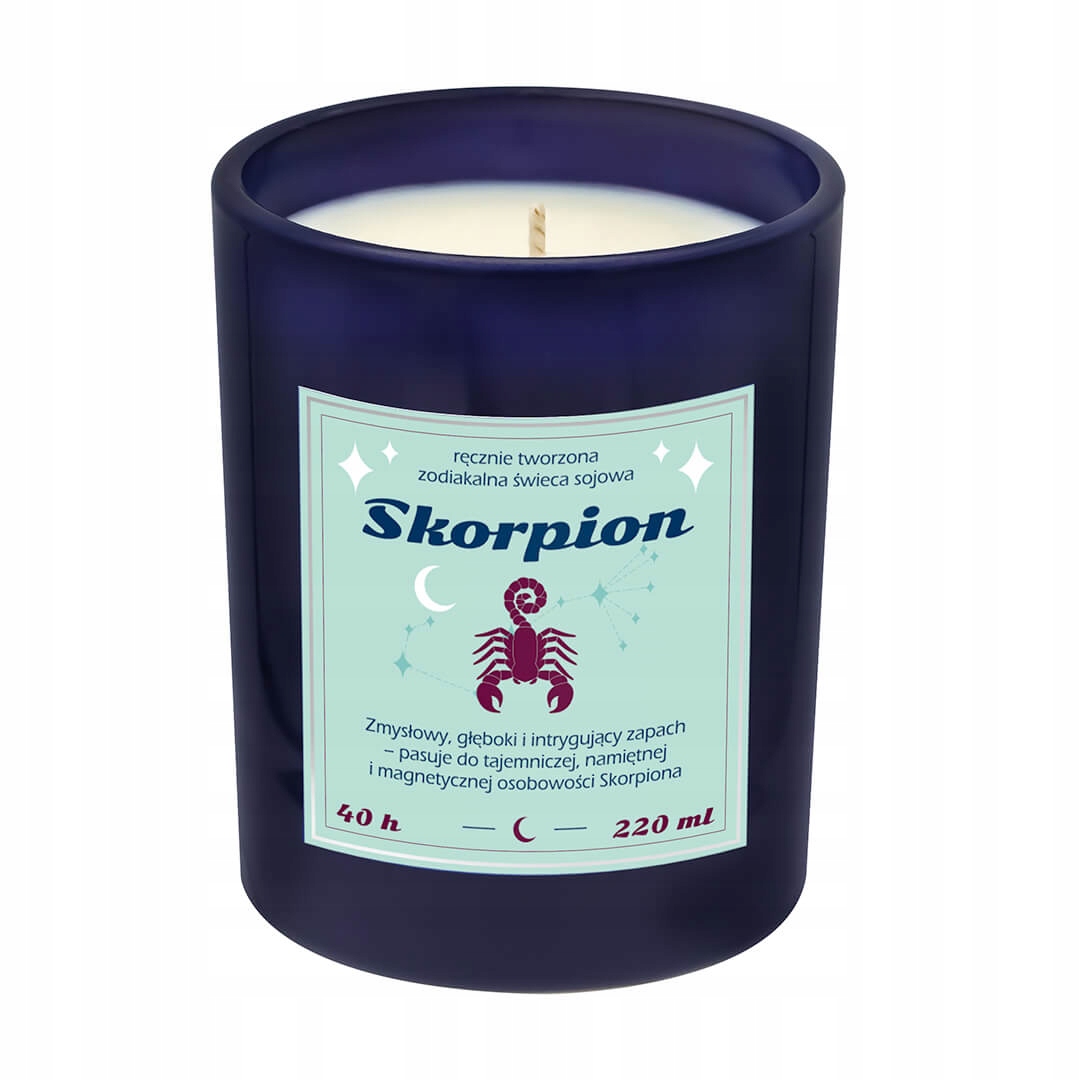 Świeca zodiakalna sojowa naturalna zapachowa SKORPION – Idealny prezent dla miłośników astrologii