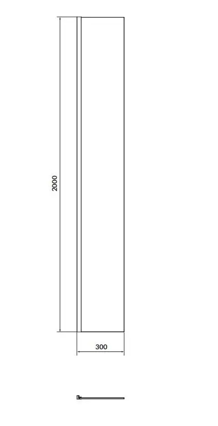 Wymiary ścianki: 30 cm szerokości i 200 cm wysokości