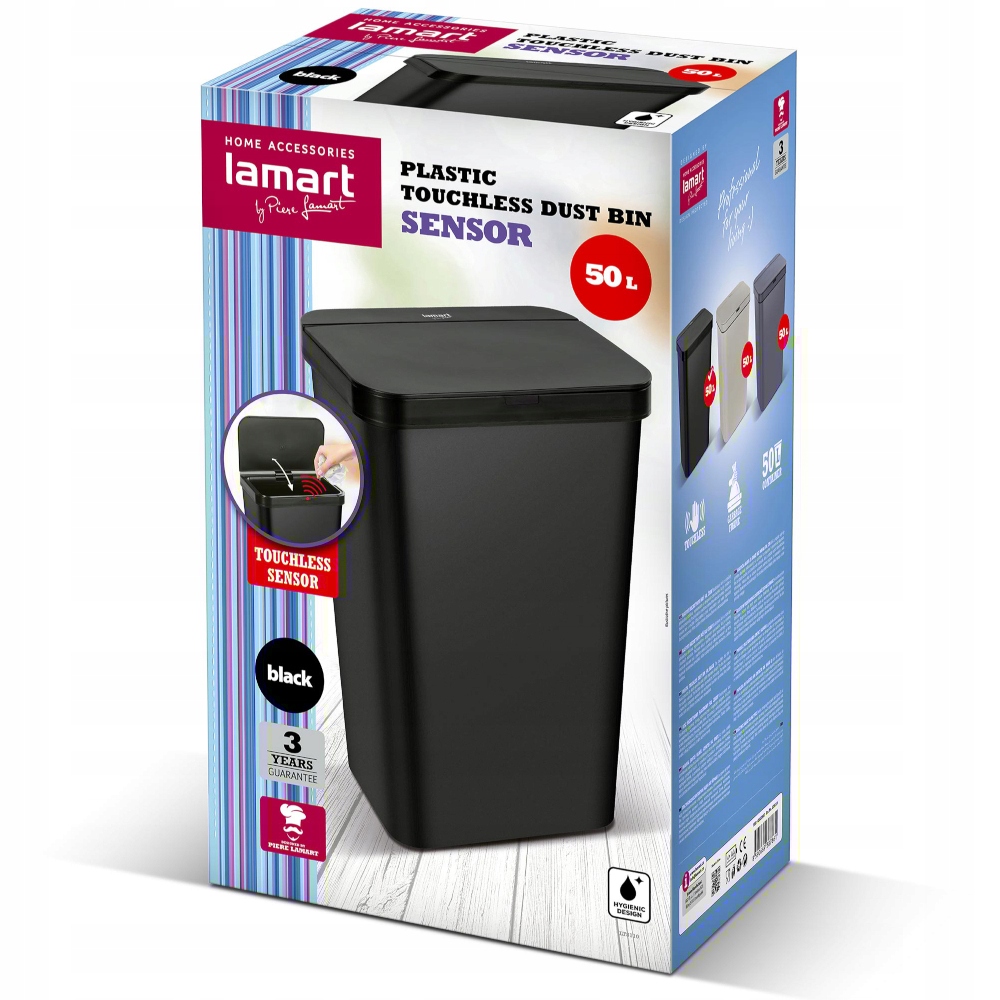 Kosz bezdotykowy Lamart Sensor LT8110 50l – Higiena i wygoda w Twoim domu