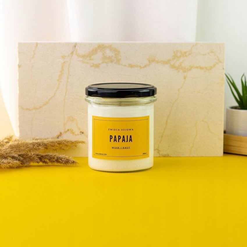 Sojowa świeca PAPAJA na urodziny imieniny rocznicę Kod producenta swiecsojpapaja116U