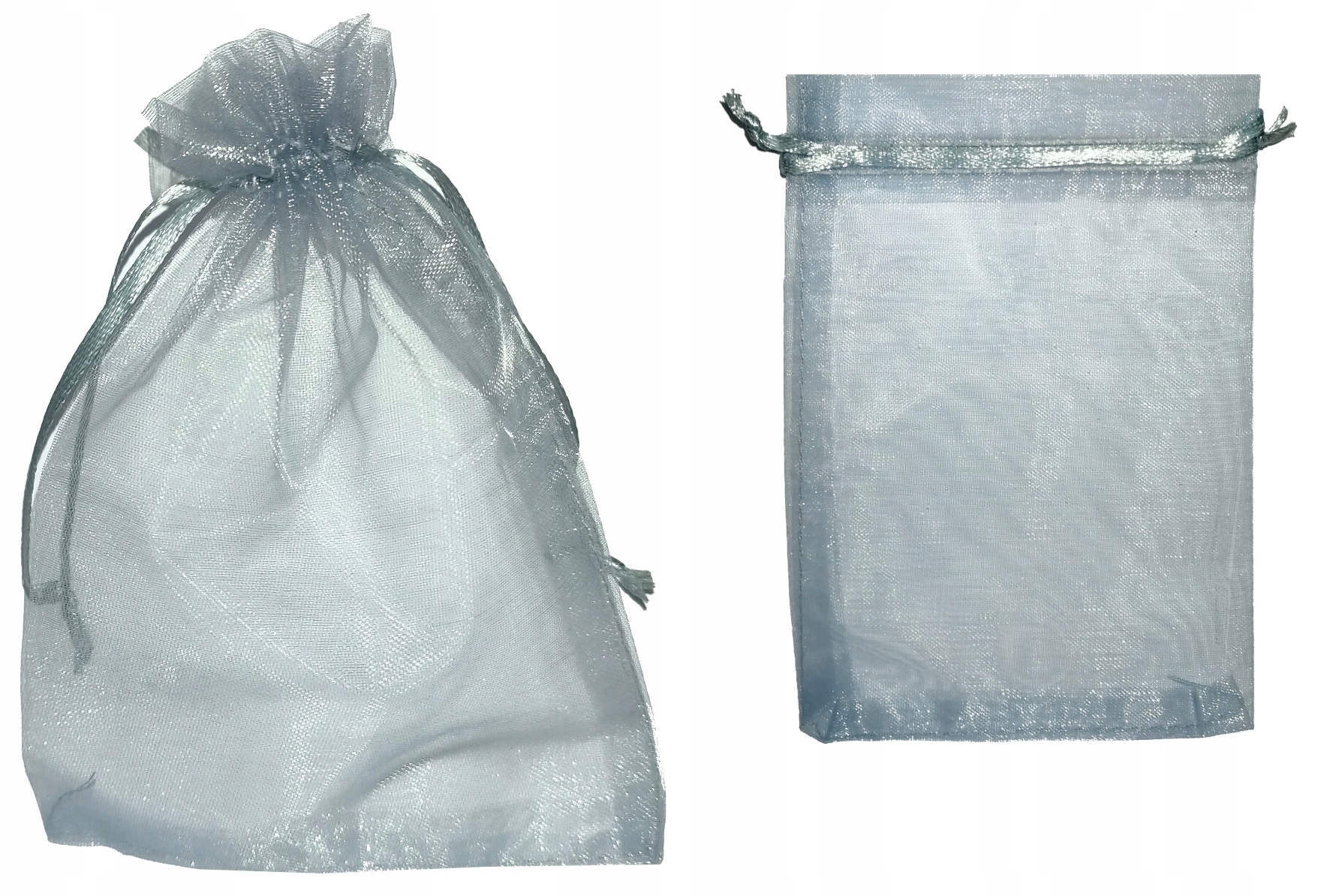 Woreczki organzowe srebrne 15x10cm – Eleganckie opakowanie dla Twoich prezentów