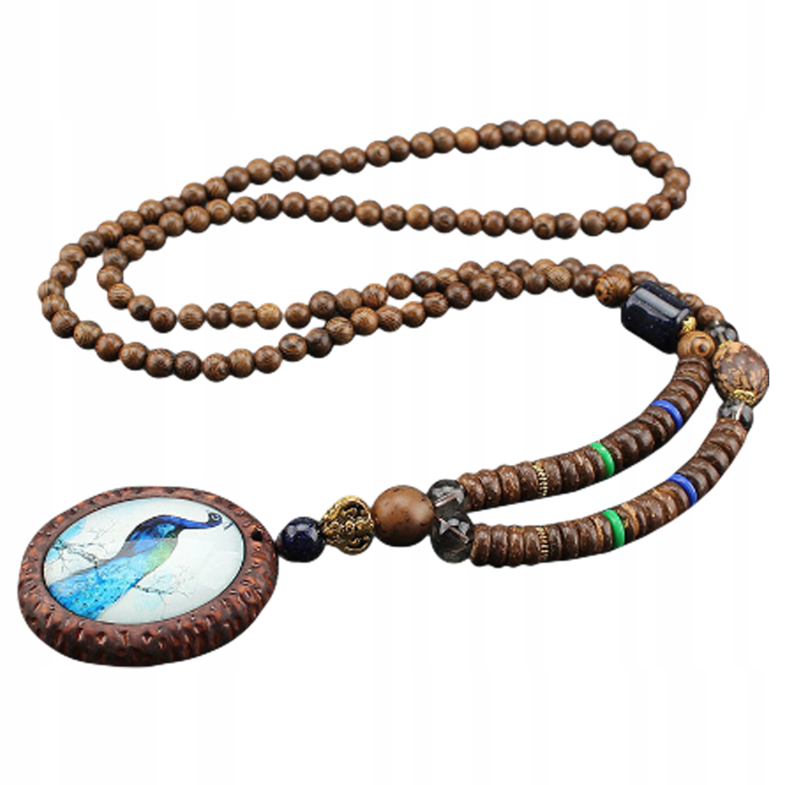Naszyjnik Drewniany NEPAL BUDDYJSKI MALA – Ręcznie wykonany amulet z Tybetu