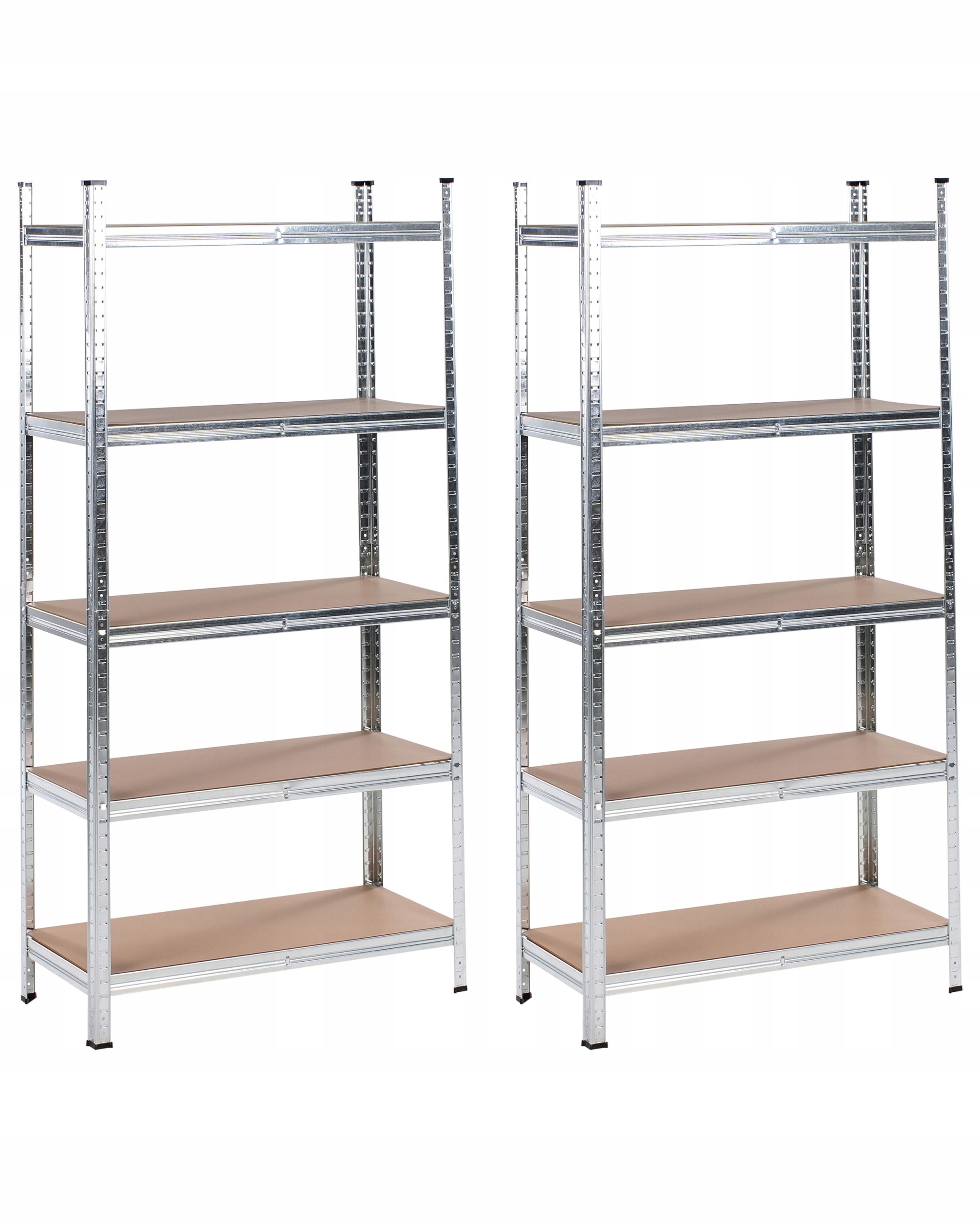 Zestaw 2 regałów magazynowych XITTA Metal 75 cm 30 cm Srebrny – Idealne rozwiązanie do przechowywania