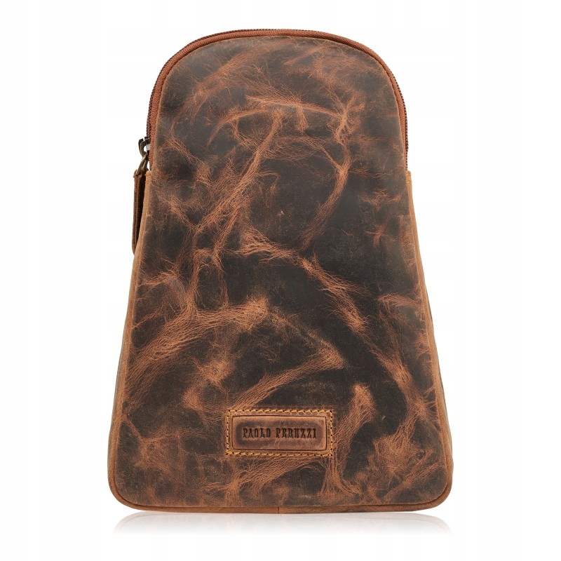 Plecak męski skórzany na jedno ramię Paolo Peruzzi T-118-HBR – Stylowy wybór na co dzień