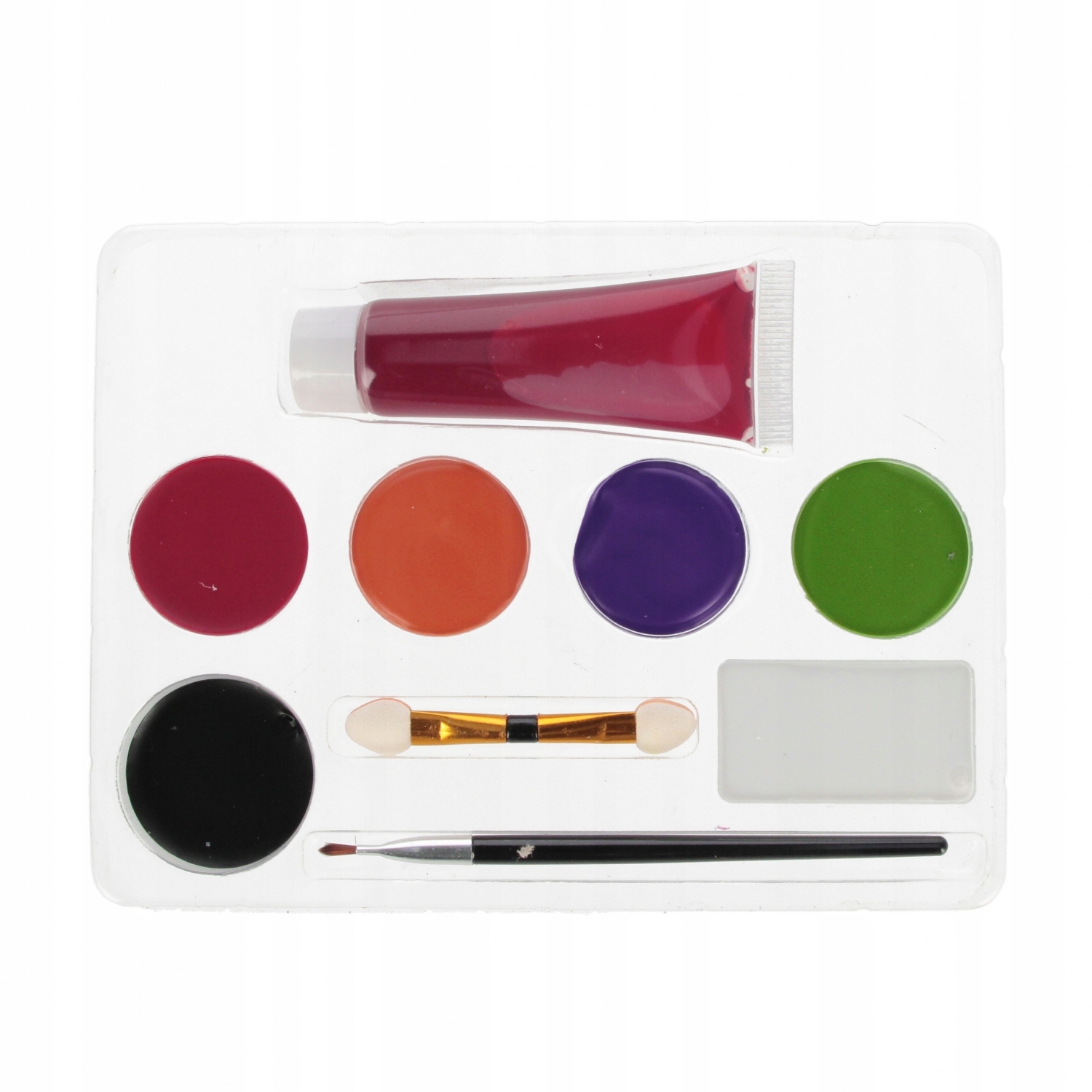 Zestaw farb w 6 kolorach – Czerwony, pomarańczowy, fioletowy, zielony, czarny, biały