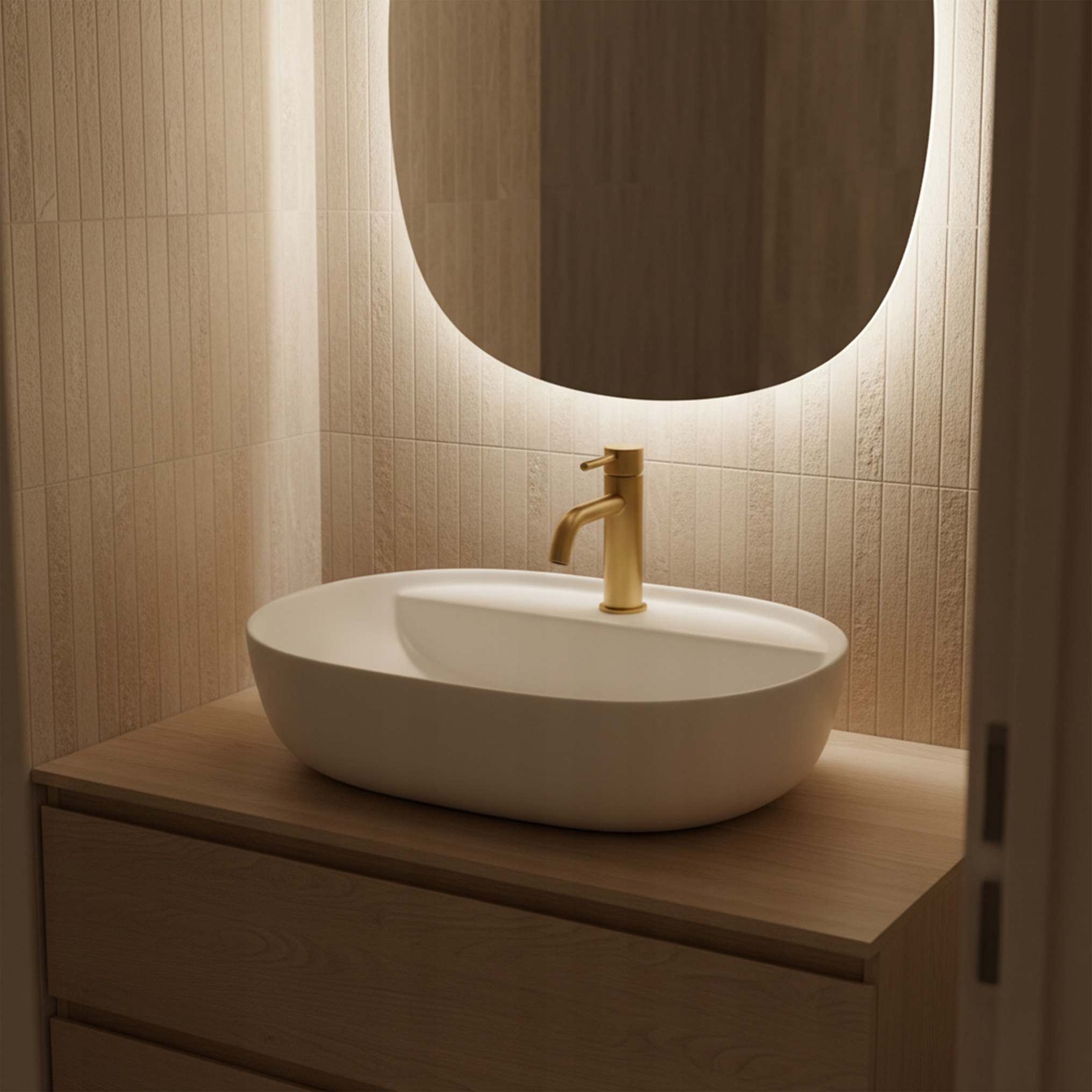 Owalny design umywalki REA Aura – Idealne dopasowanie do nowoczesnych wnętrz