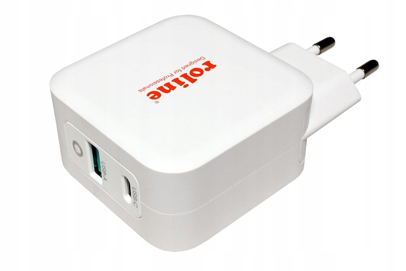 Ładowarka USB z wtyczką europejską, 2 porty (Typ-A QC3.0, Typ-C PD), 65W – Idealne rozwiązanie do ładowania