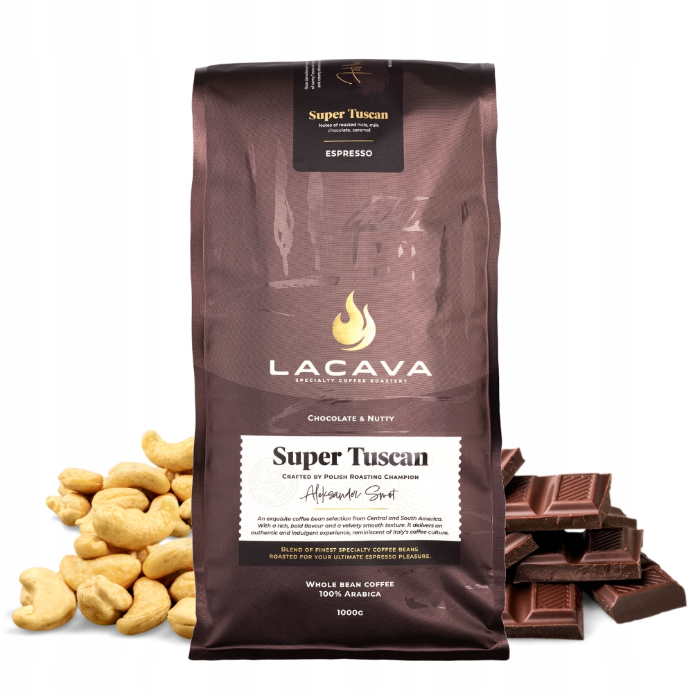 Profil smakowy: prażone orzechy, mleczna czekolada, karmel