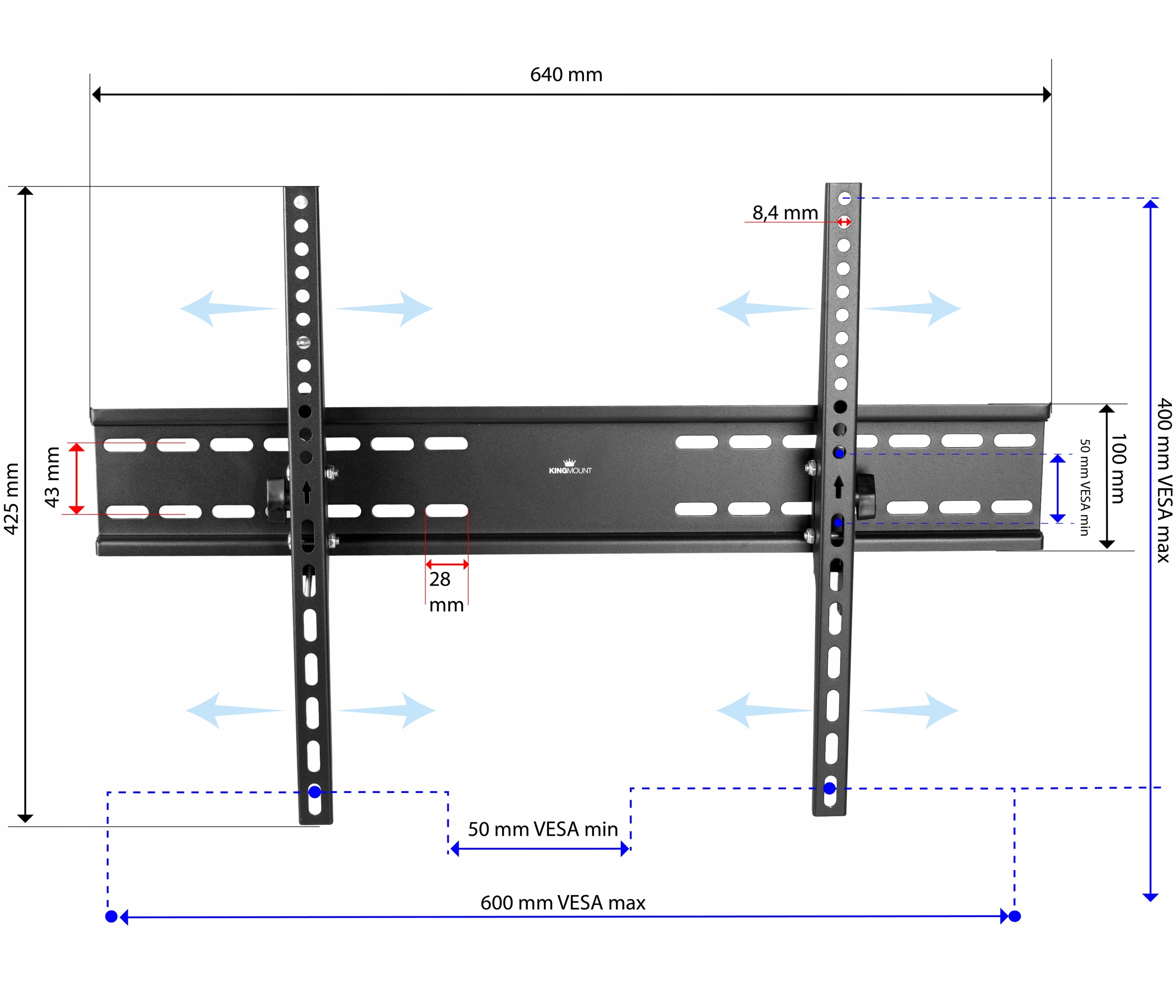 Wbudowana poziomica dla łatwego montażu