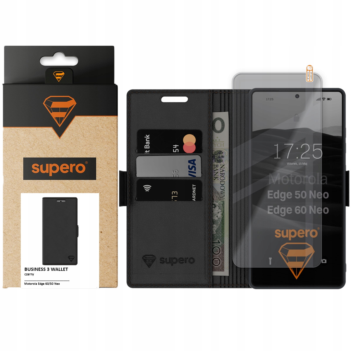 Etui z klapką Business Wallet Case do Motorola Moto Edge 60 Neo/50 Neo – Elegancja i funkcjonalność