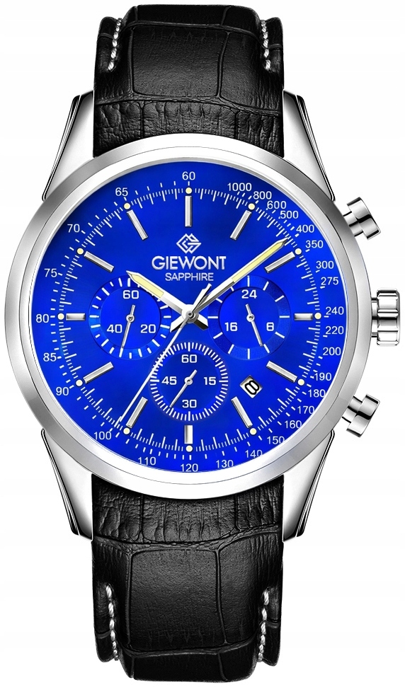 Zegarek Męski Giewont Chronograph Sapphire Srebrno Niebieski GW7650-A3 – Klasyka i nowoczesność w jednym