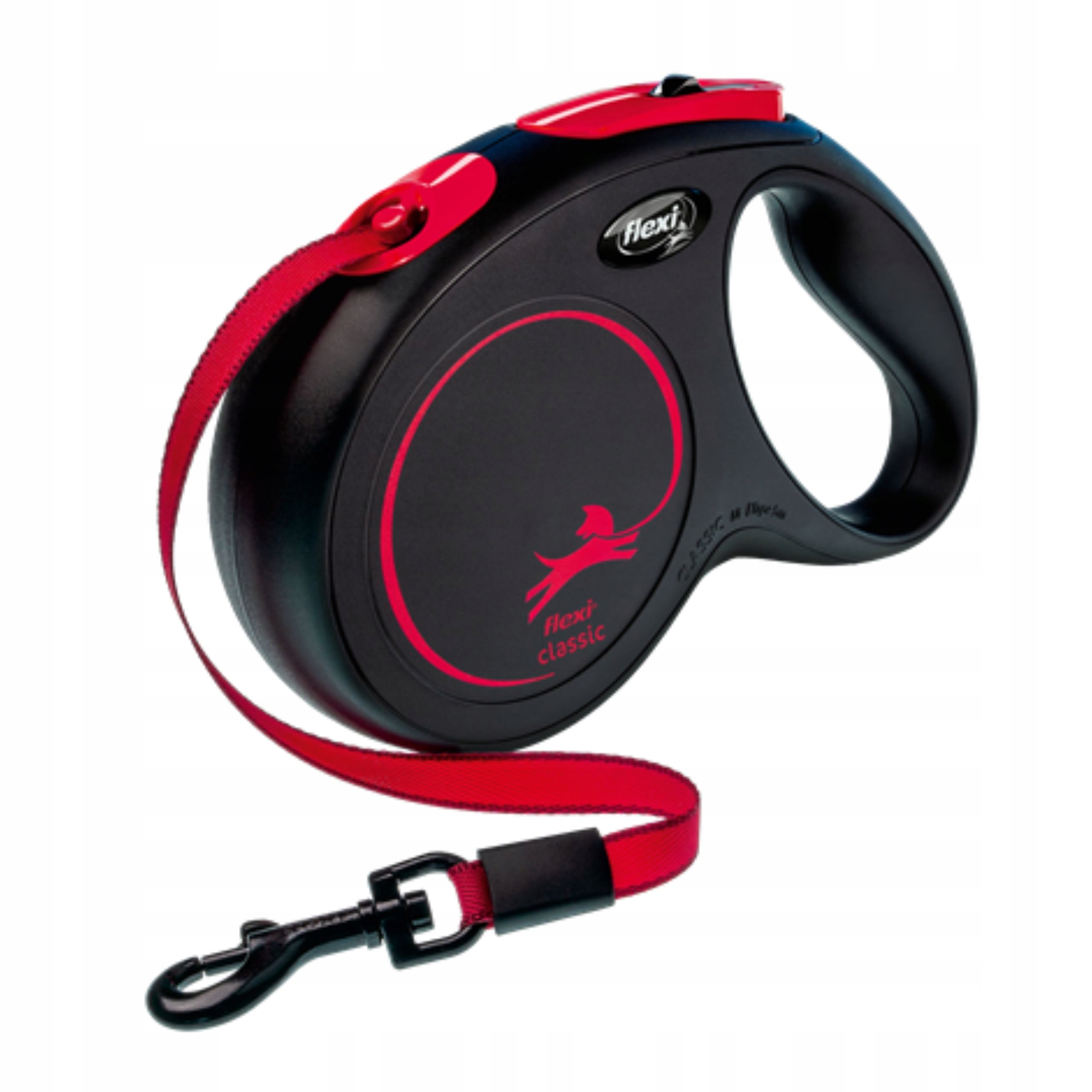 FLEXI Smycz automatyczna CLASSIC BLACK FIRE M taśma 5 m – Idealna dla Twojego psa