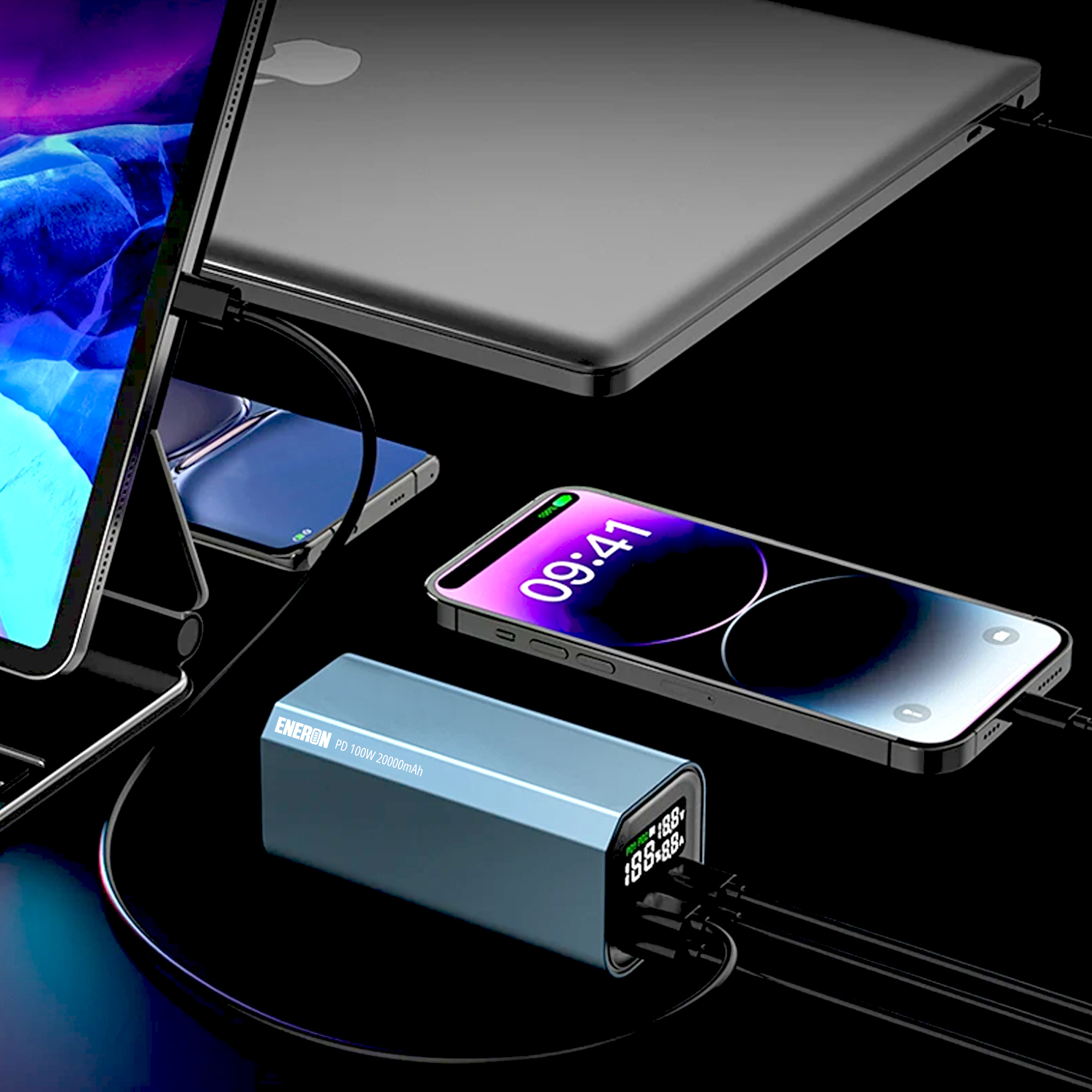 Powerbank 20000mAh 4x USB/USB-C MOCNY 100W do LAPTOPA/TELEFONU – Niezawodne źródło energii w podróży