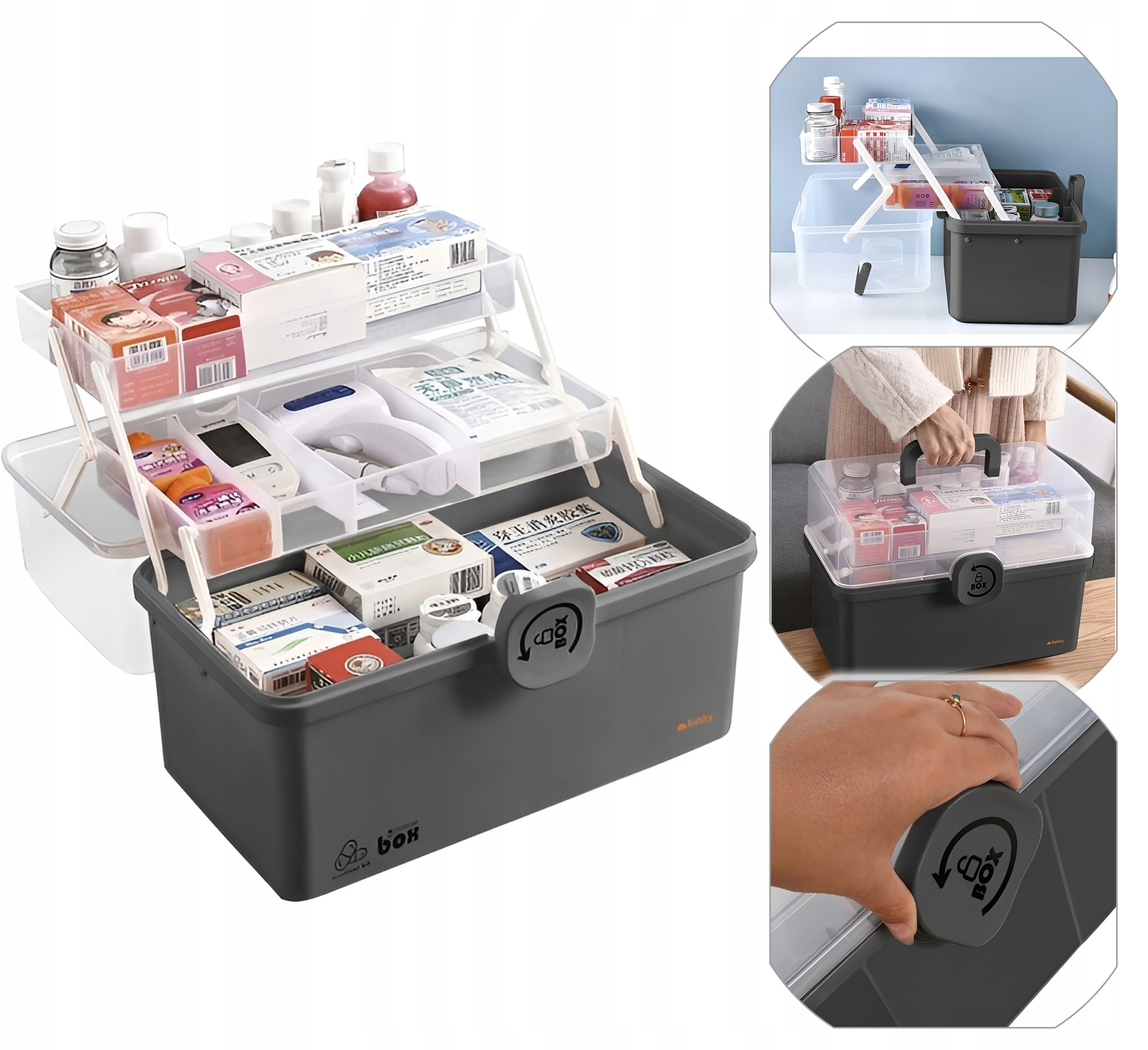 Dwupoziomowe, rozkładane półki dla łatwego dostępu