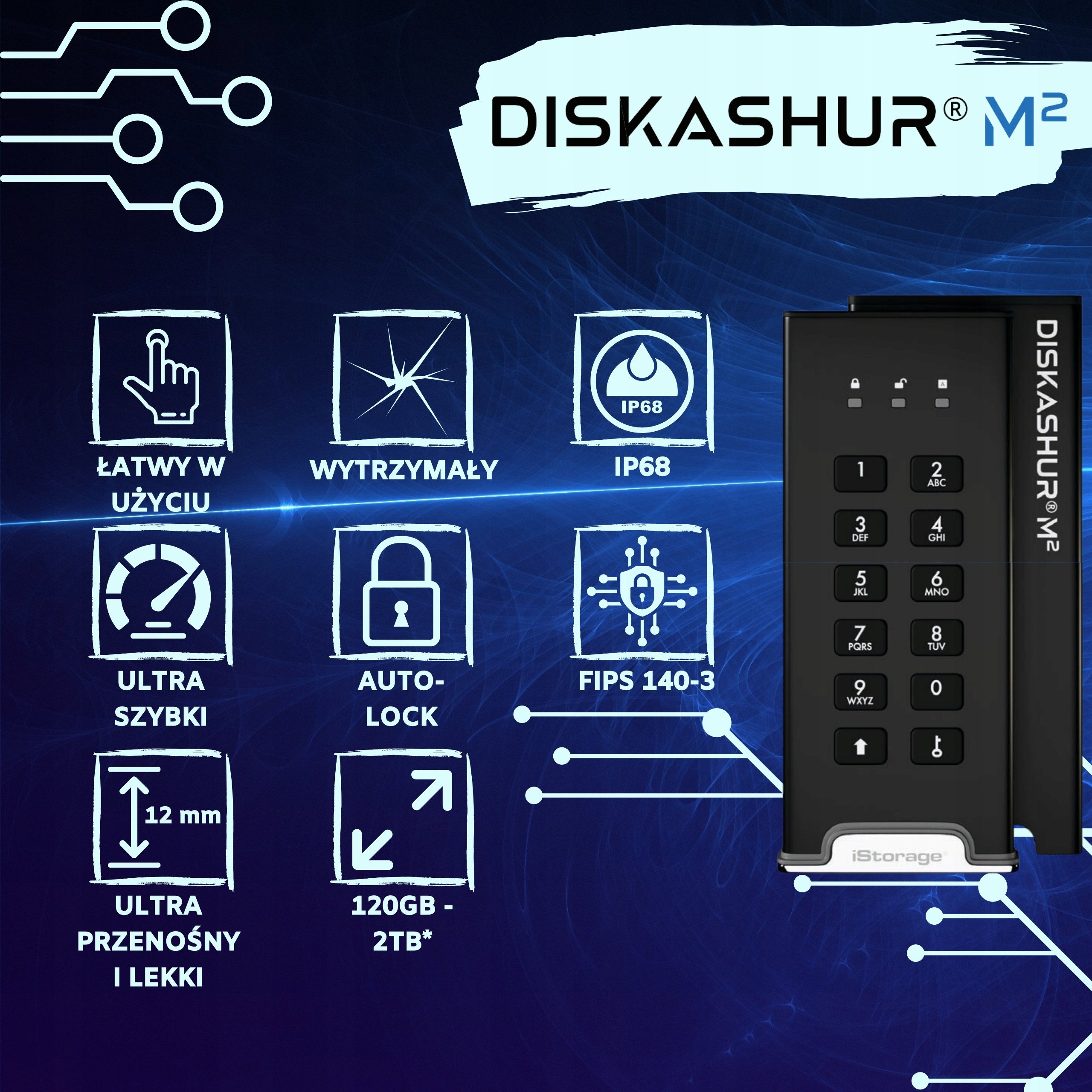 Szyfrowanie sprzętowe AES 256-bit – Najwyższy poziom ochrony