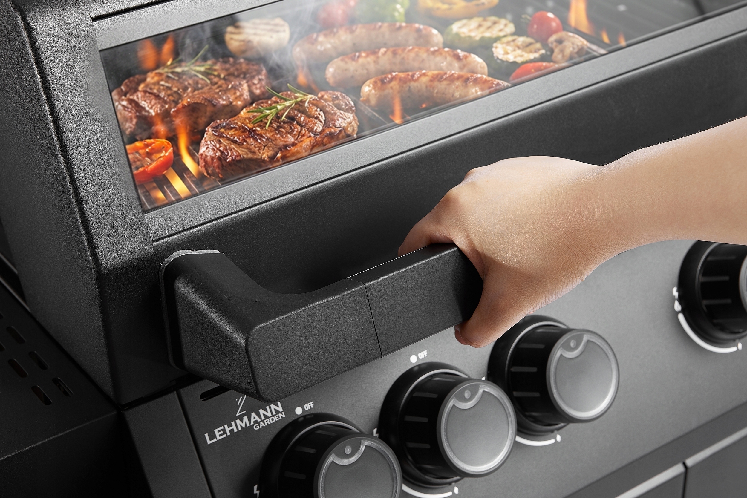 Grill gazowy Ogrodowy ŻELIWNY LEHMANN 4+1 premium 17,2 kW + szafka na butlę Liczba palników 5